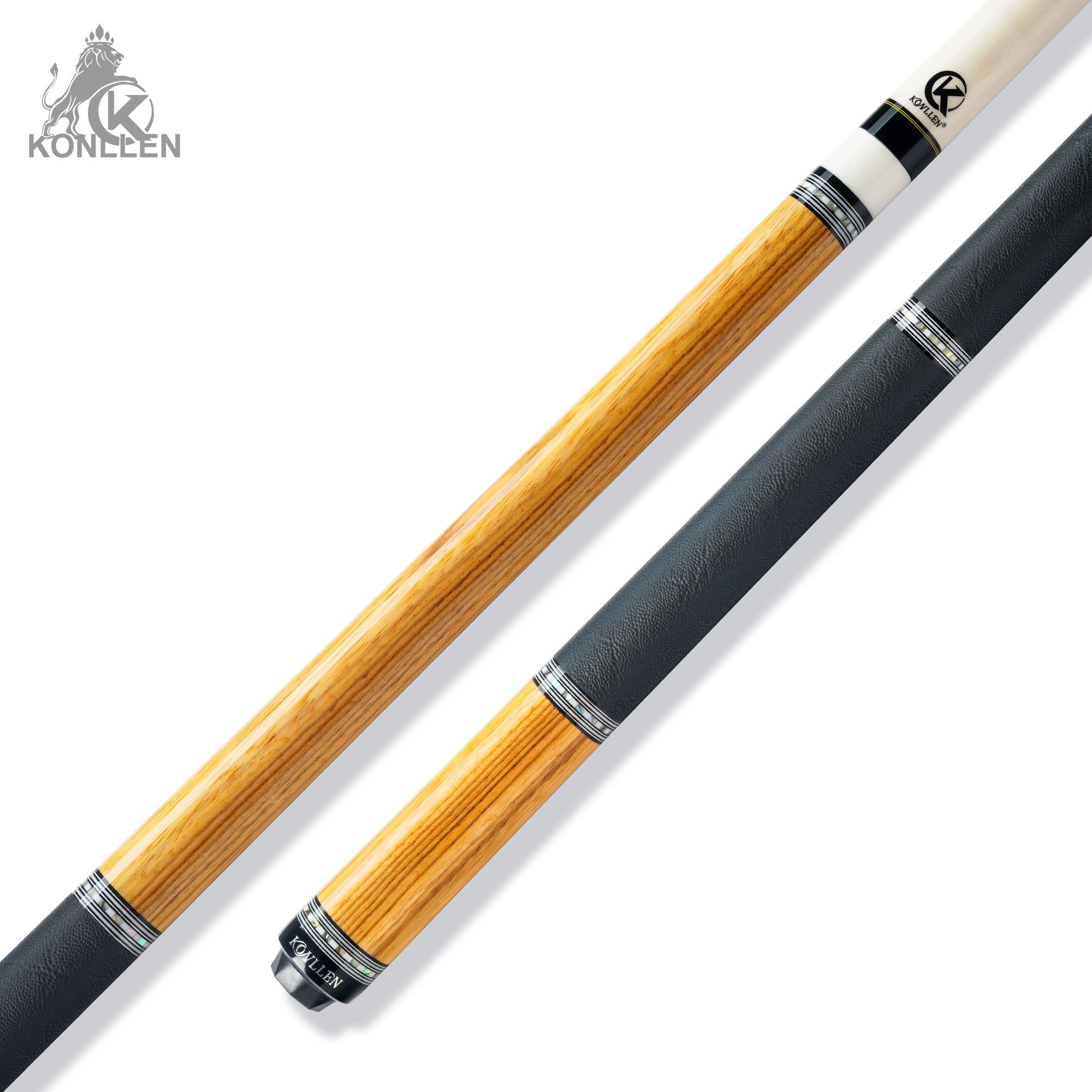 KONLLEN AXA-Z1F Low Deflection Pool Cue Zebrawood Handmade Inlay - 12.5mm