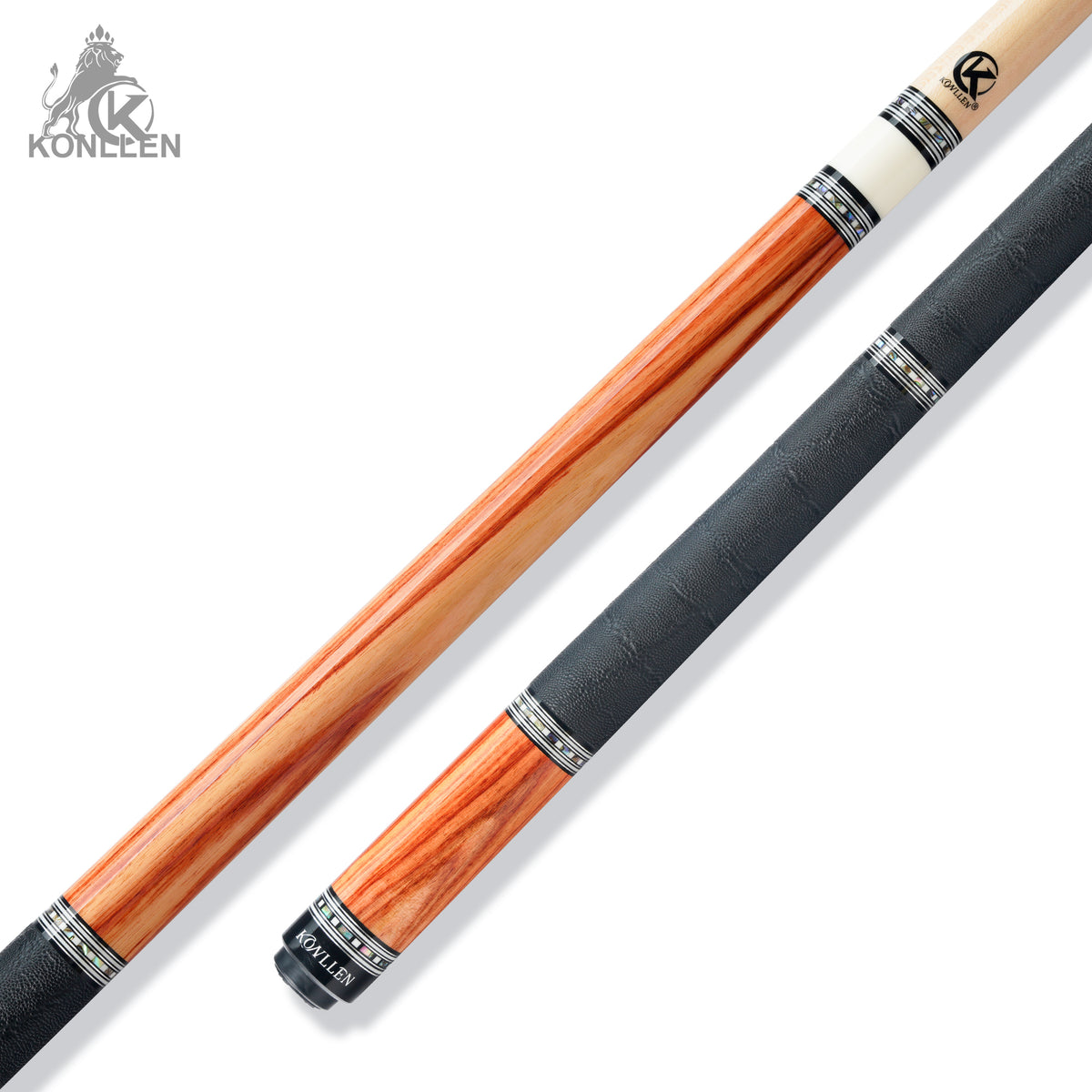 KONLLEN AKA-3-M Low Deflection Pool Cue Tulipwood Handmade Inlay - 12.5mm