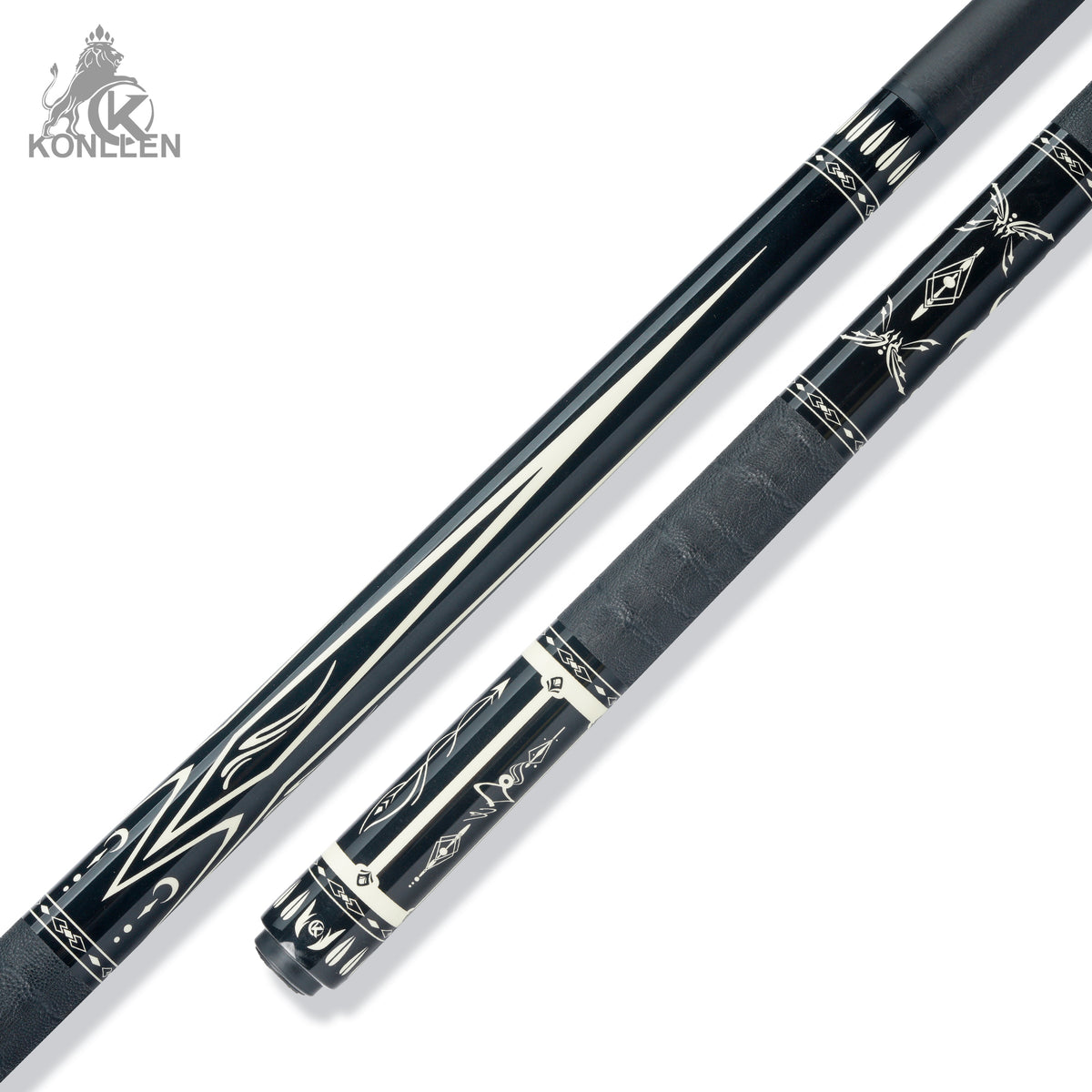 KONLLEN Astra Low Deflection Carbon Fiber Pool Cue with CFX ProTaper Shaft - 12.4mm