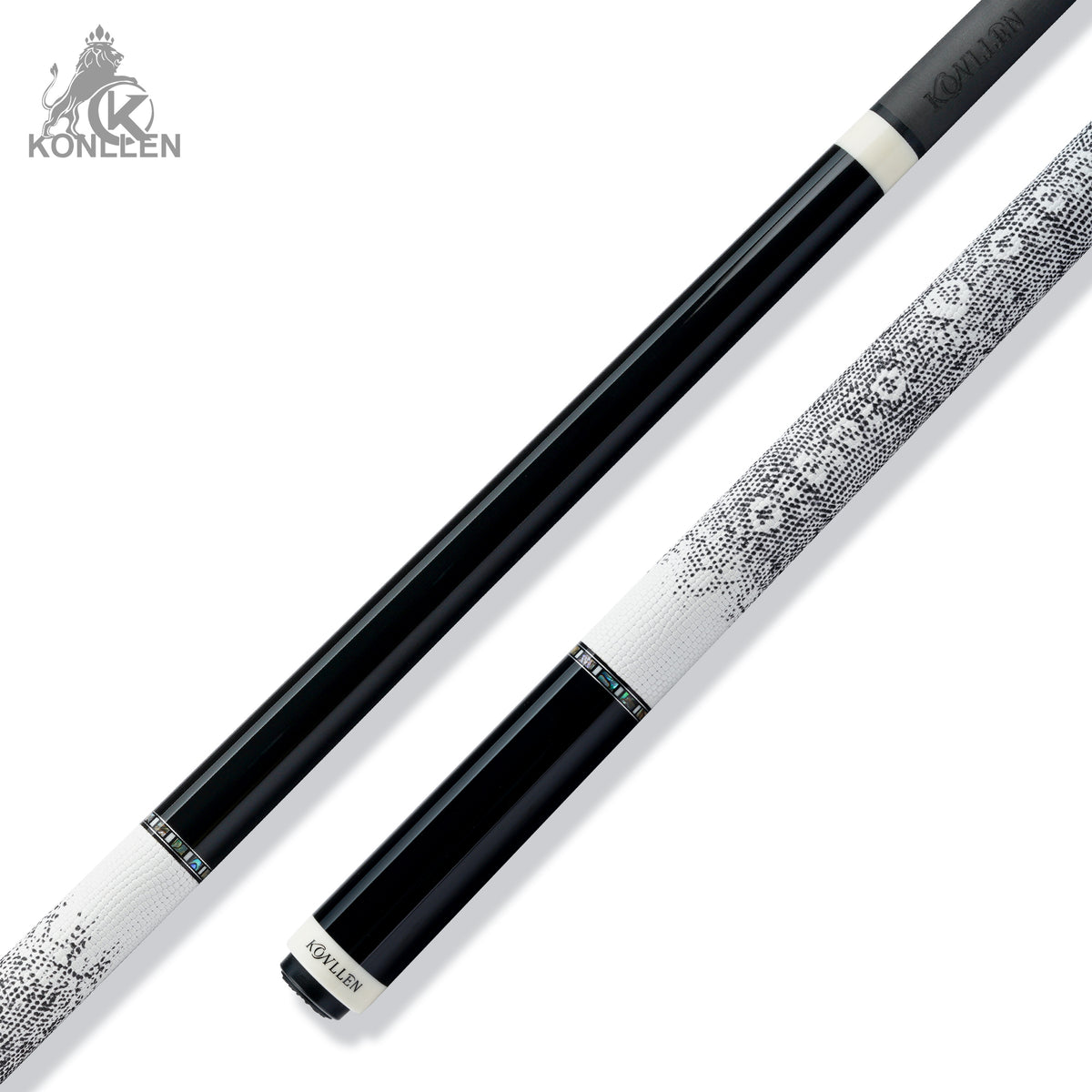 KONLLEN 2.0 Nocturne-01 Low Deflection Carbon Fiber Pool Cue  Ebony Handmade Inlay - 11.8mm / 12.5mm