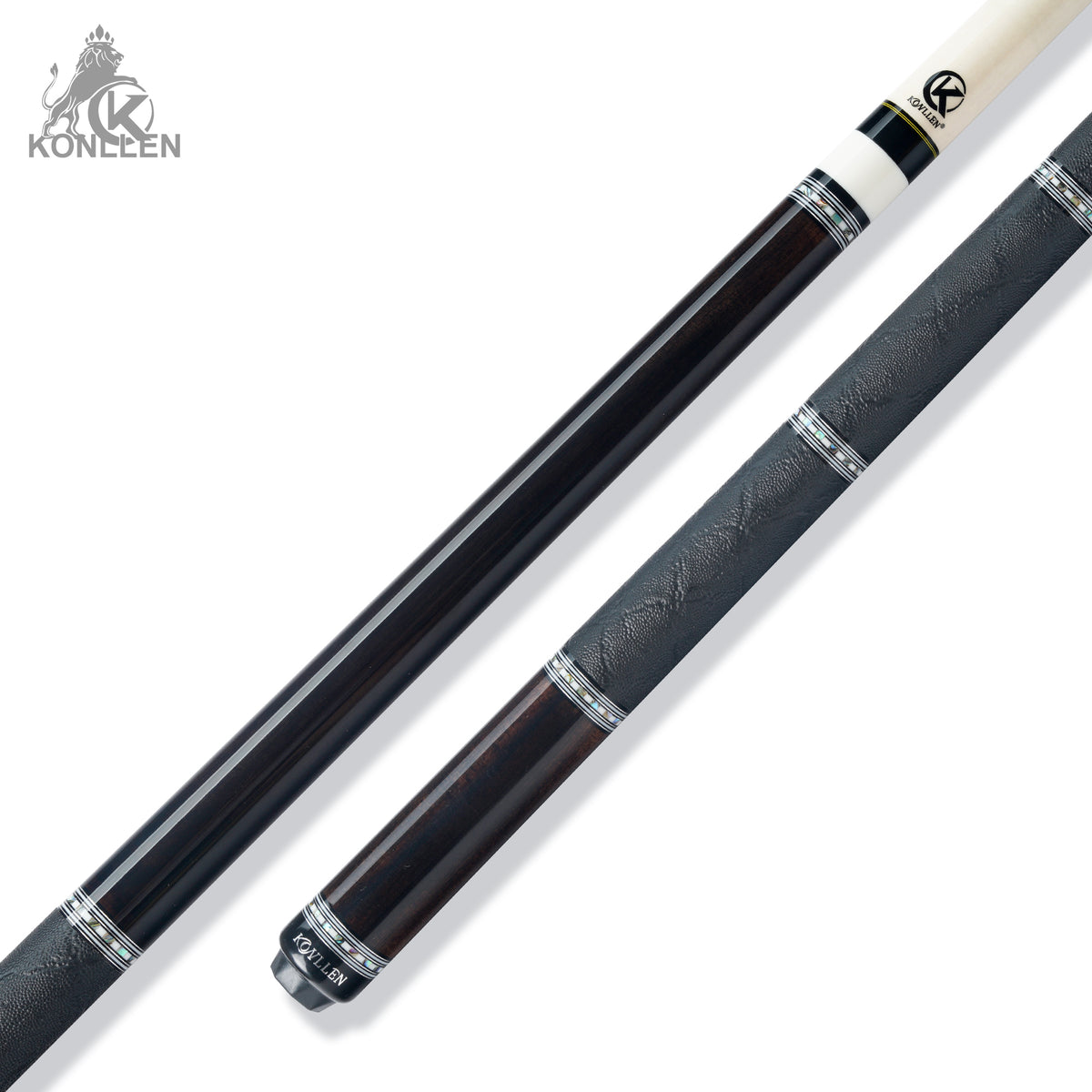 KONLLEN AXA-K1F Low Deflection Pool Cue Ebony Handmade Inlay - 12.5mm