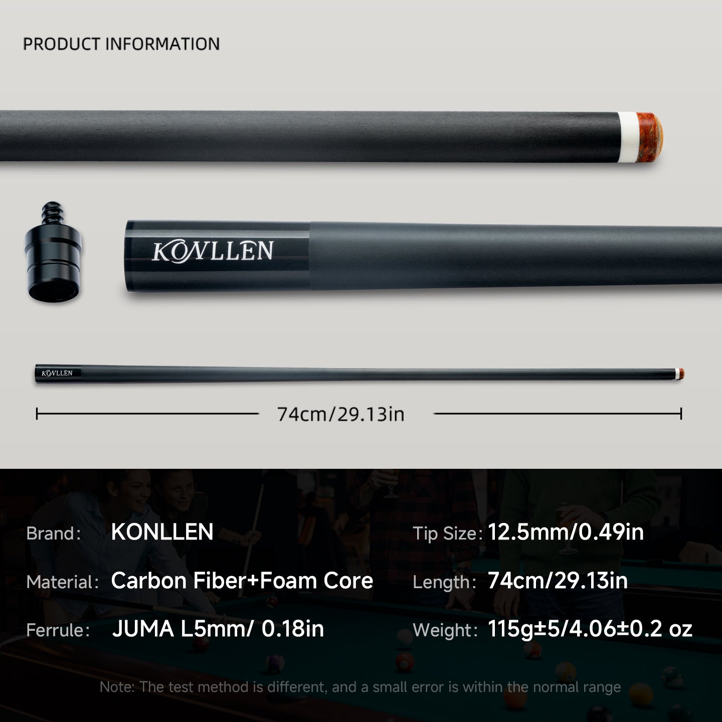 KONLLEN 2.0 Series Carbon Fiber Shaft Pro Taper for Radial Joint with 12.5mm Tip