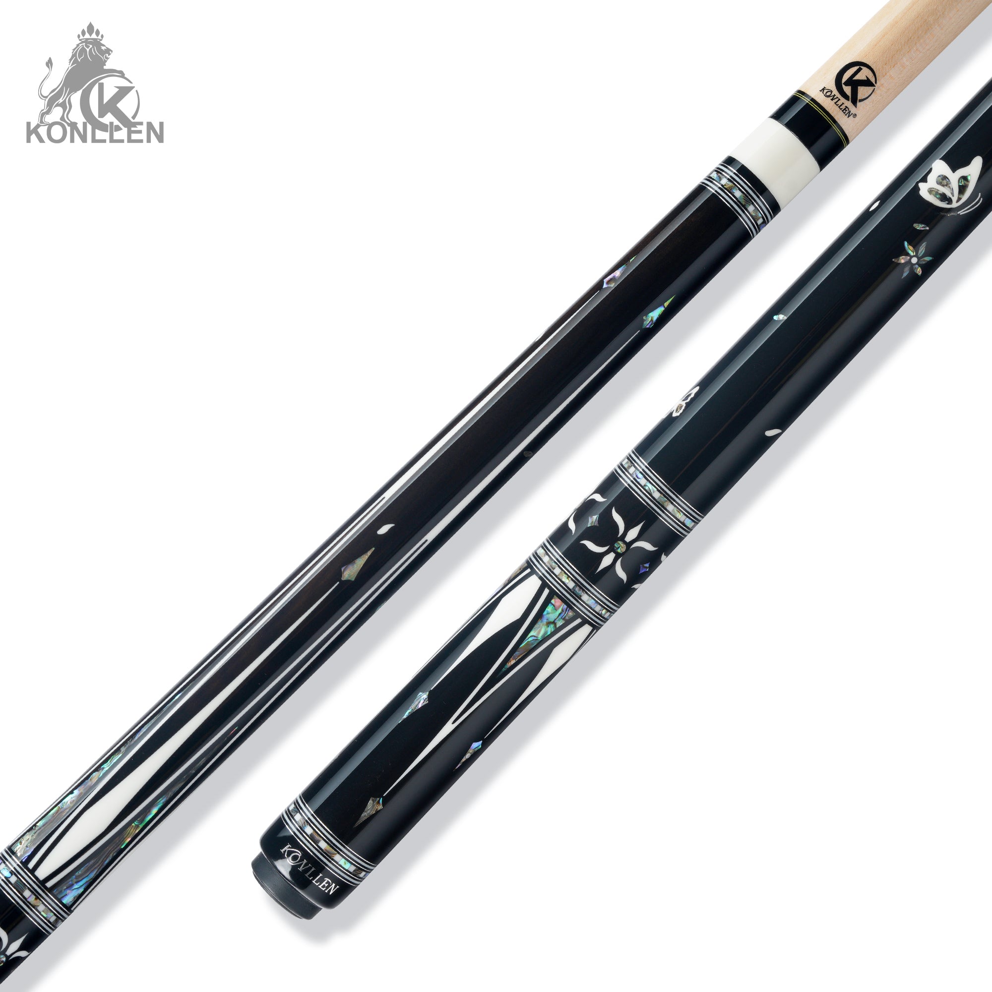 KONLLEN AK-KB-Black Low Deflection Carbon-tube Maple Pool Cue - 12.5mm