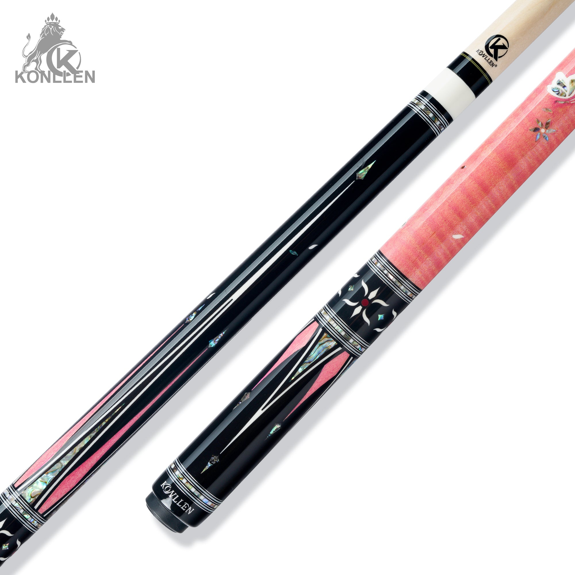 KONLLEN AK-KB-Pink Low Deflection Carbon-tube Maple Pool Cue - 12.5mm