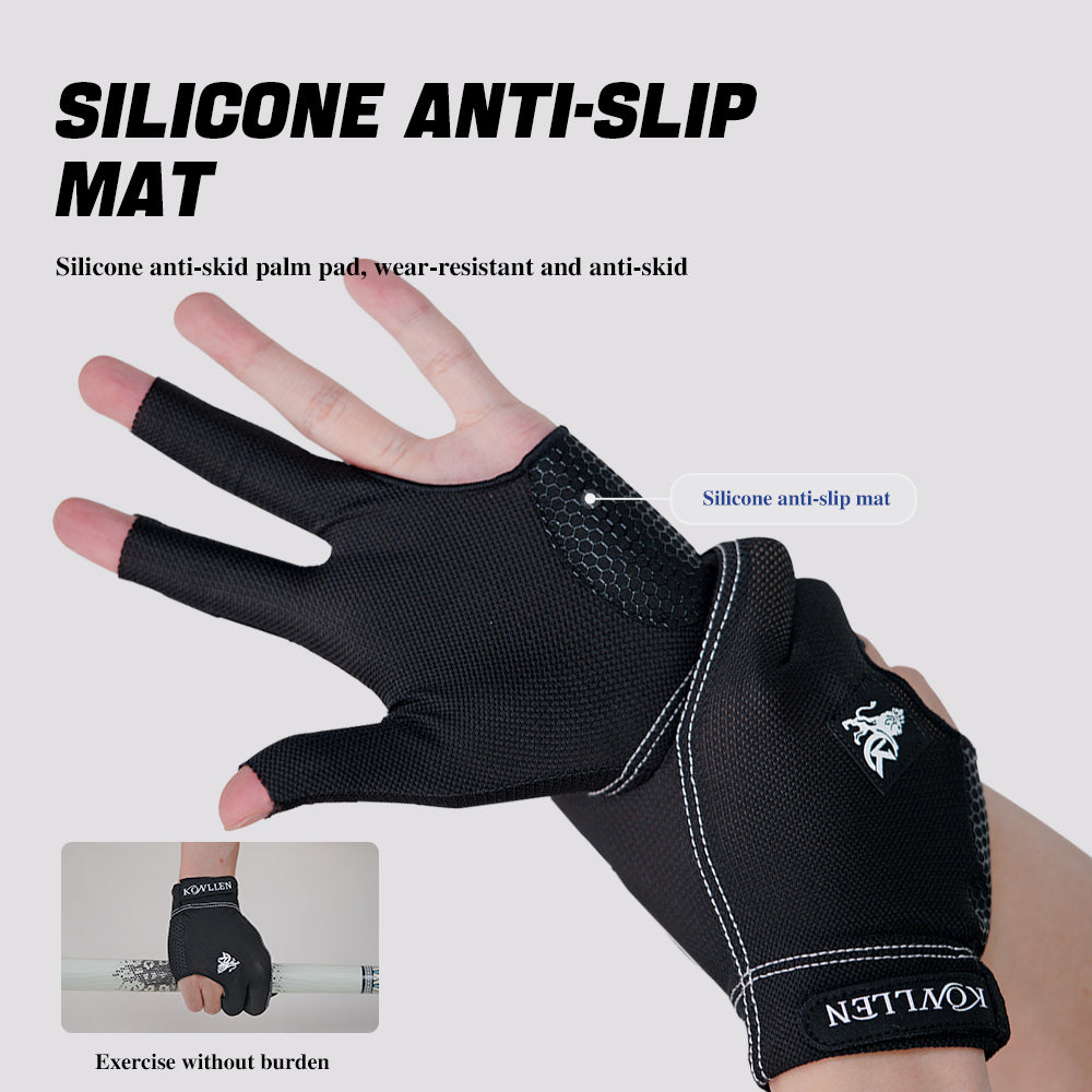 KONLLEN Billiards Gloves for Left Hand/Right Hand L/XL - 03 spandex series