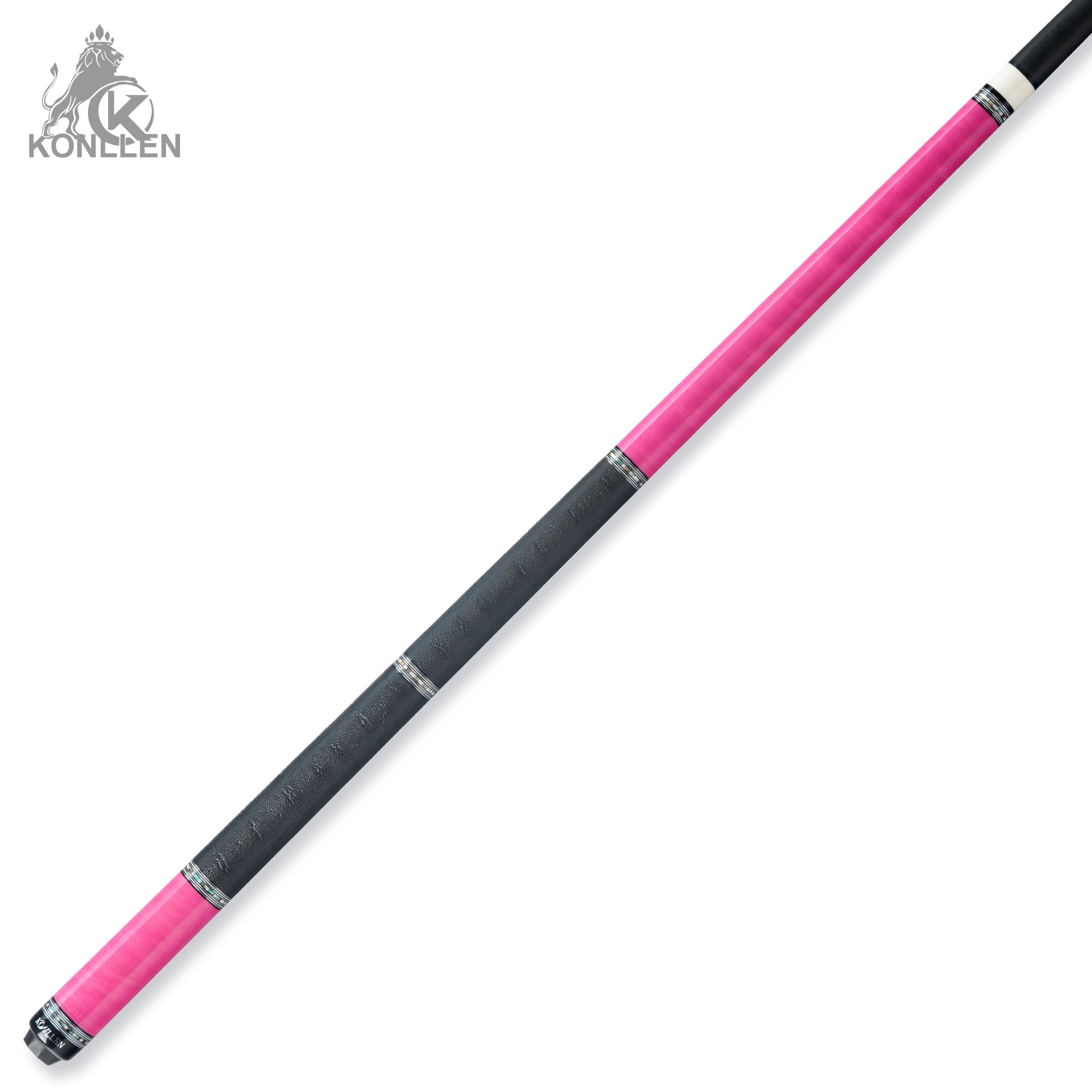 KONLLEN AXA-H1F Low Deflection Pool Cue Pink-Dyed Tigerwood Handmade Inlay - 12.5mm
