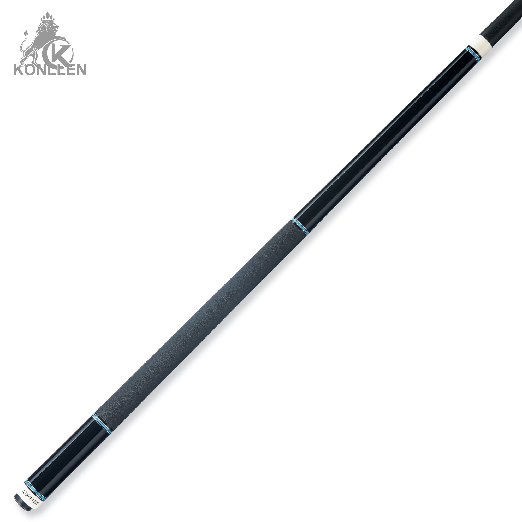 KONLLEN Lanting-01 Low Deflection Carbon Fiber Pool Cue Ebony Handmade Inlay - Elephant Ear Pattern - 12.5mm