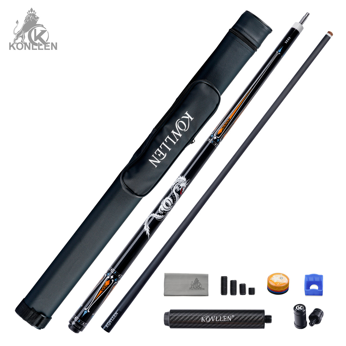 KONLLEN 2.0 AK-10YF Low Deflection Carbon Fiber Pool Cue with ProTaper Shaft