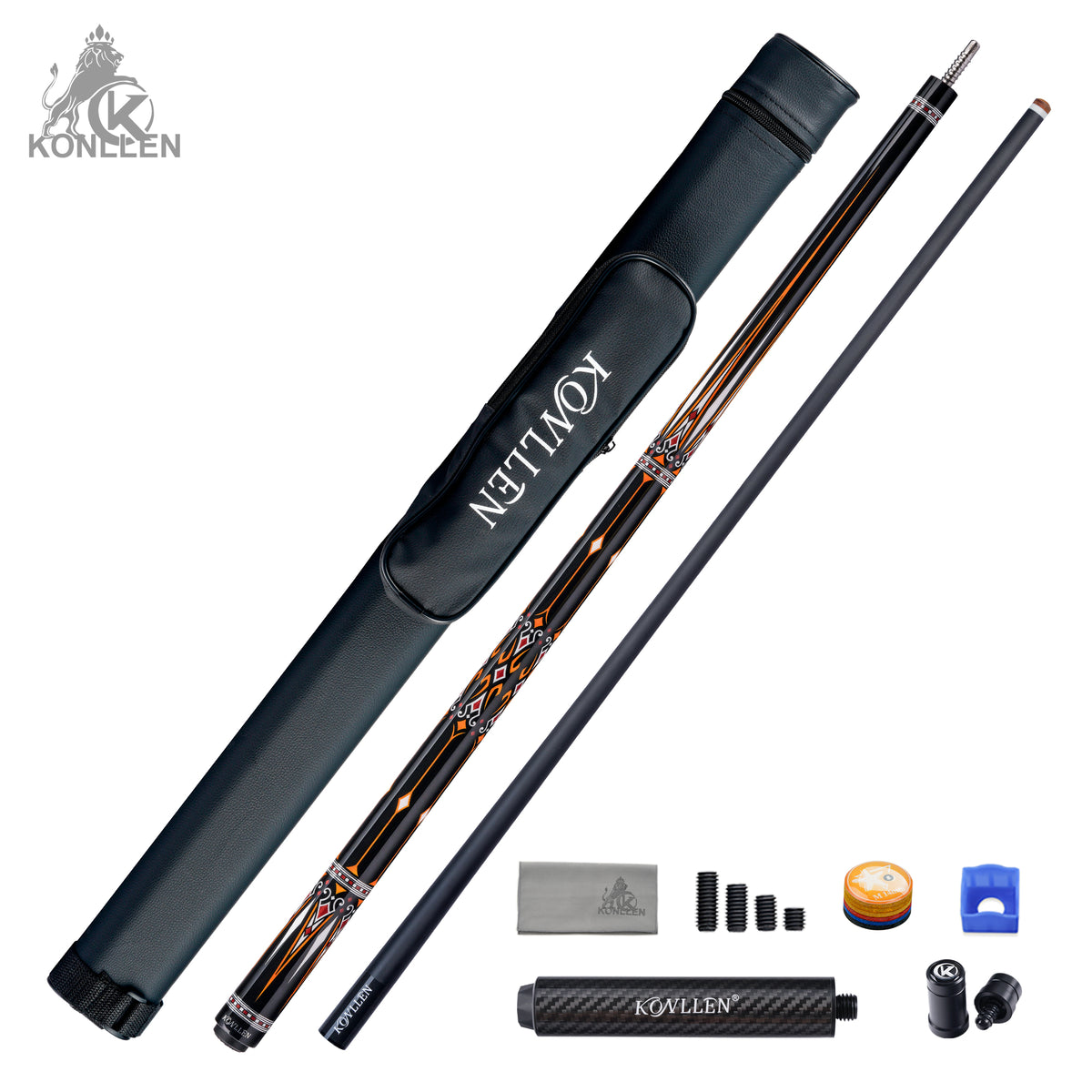 KONLLEN 2.0 Aureate Low Deflection Carbon Fiber Pool Cue with ProTaper Shaft