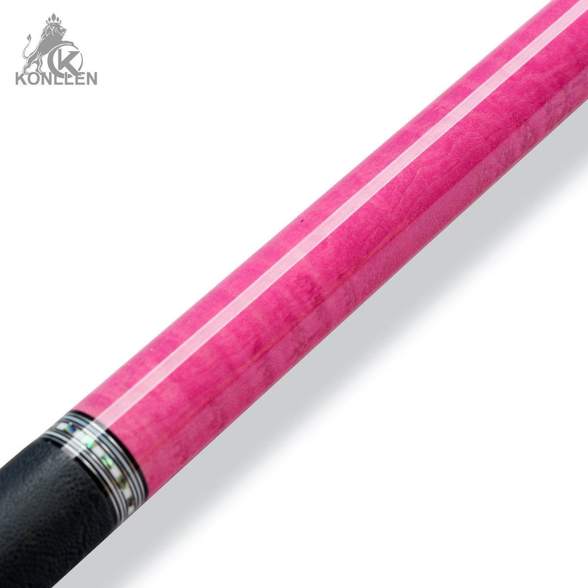 KONLLEN AXA-H1F Low Deflection Pool Cue Pink-Dyed Tigerwood Handmade Inlay - 12.5mm