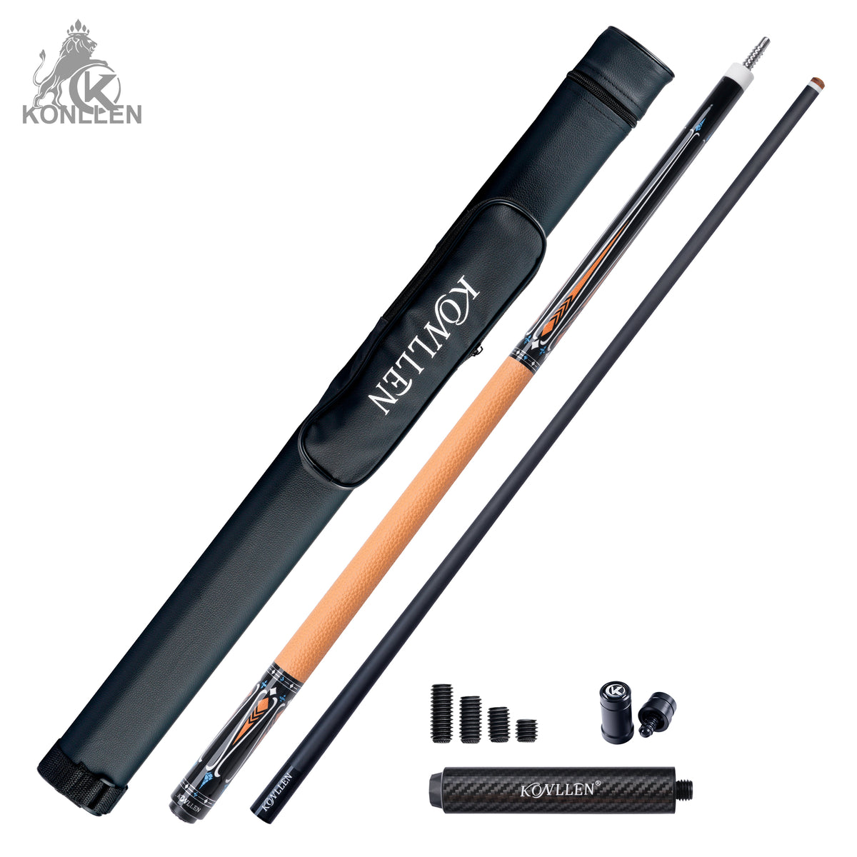 KONLLEN 2.0 Lumen Low Deflection Carbon Fiber Pool Cue with ProTaper Shaft