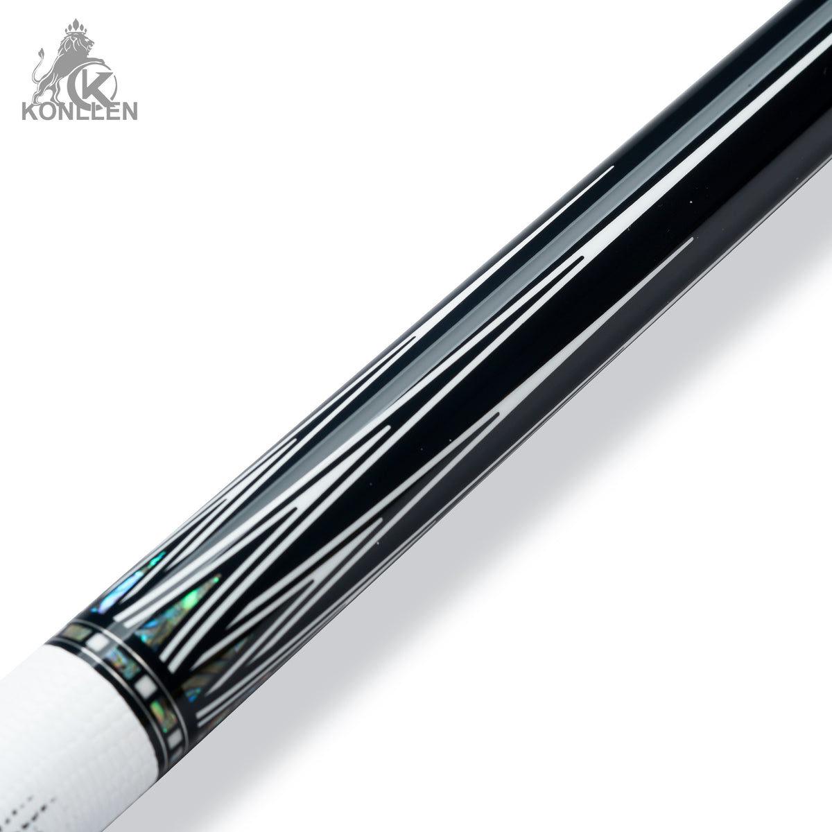 KONLLEN AK-AI-2F Low Deflection Carbon Fiber Pool Cue Ebony Handmade Inlay - 12.5mm