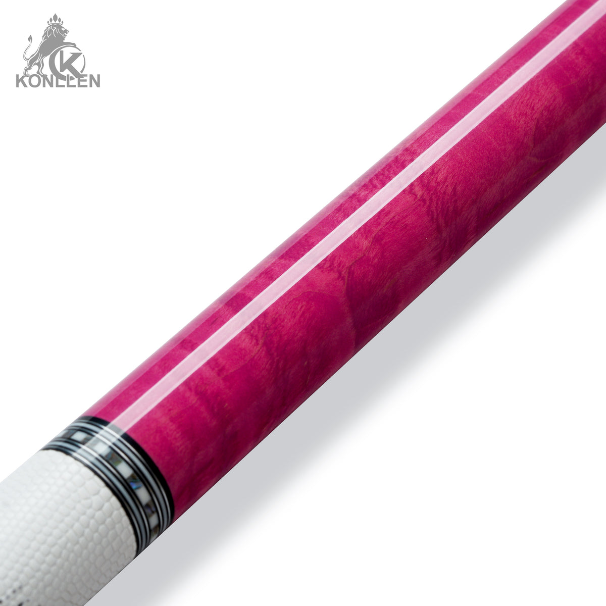 KONLLEN AXA-H2F Low Deflection Pool Cue Pink-Dyed Tigerwood Handmade Inlay - 12.5mm