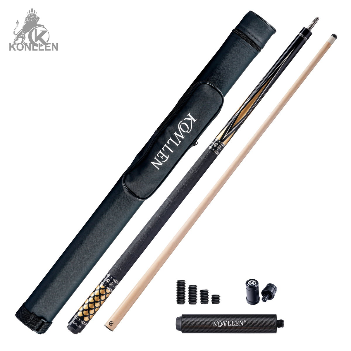 KONLLEN Aurelian Low Deflection Maple Pool Cue With 30cm Carbon Tube - 11.8mm / 12.5mm