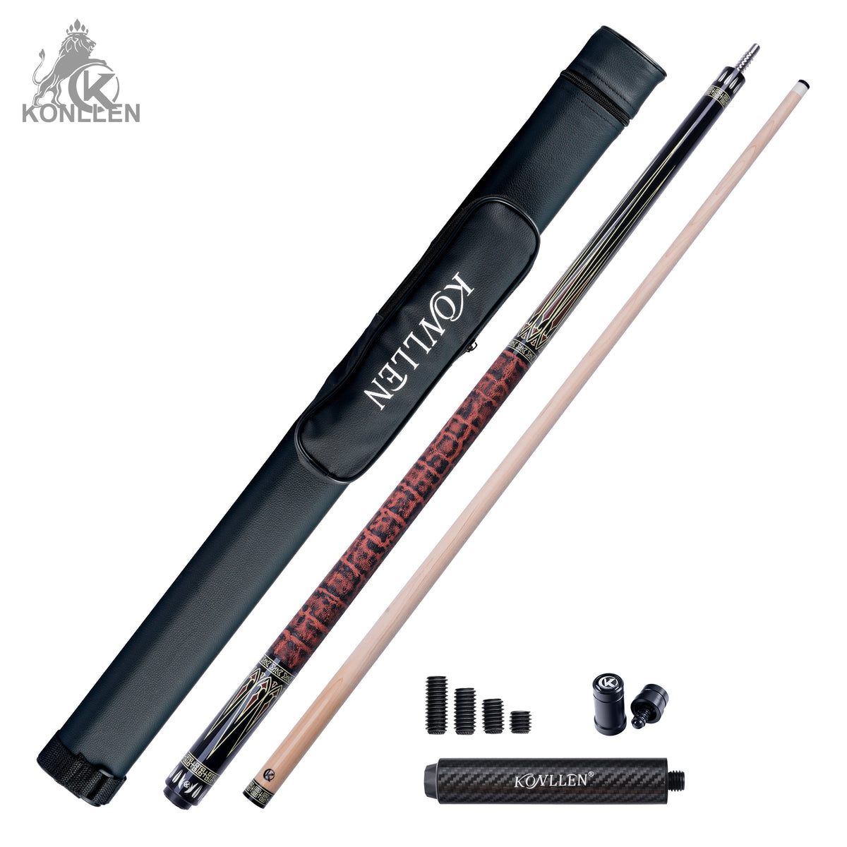 KONLLEN Axiom Low Deflection Maple Pool Cue With 30cm Carbon Tube - 12mm