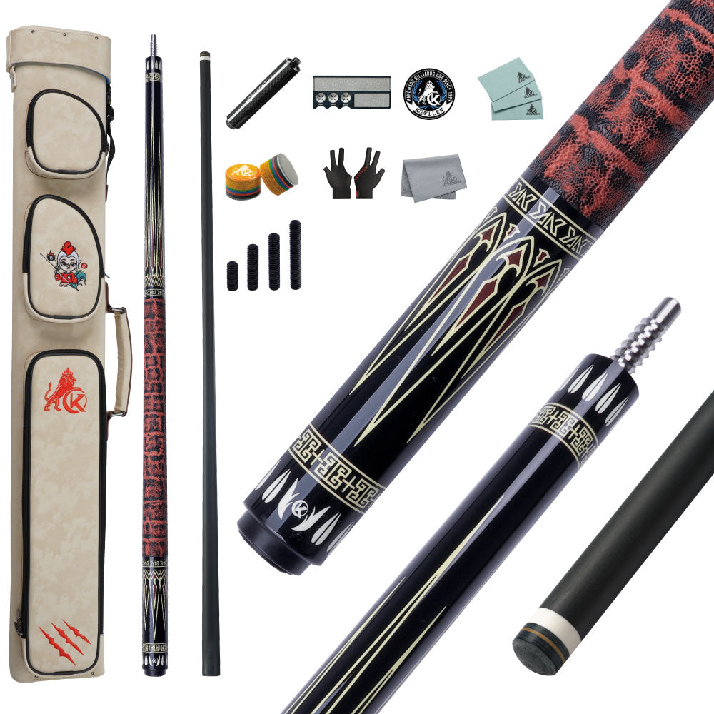 KONLLEN Axiom Low Deflection Carbon Fiber Pool Cue with CFX ProTaper Shaft - 12.4mm