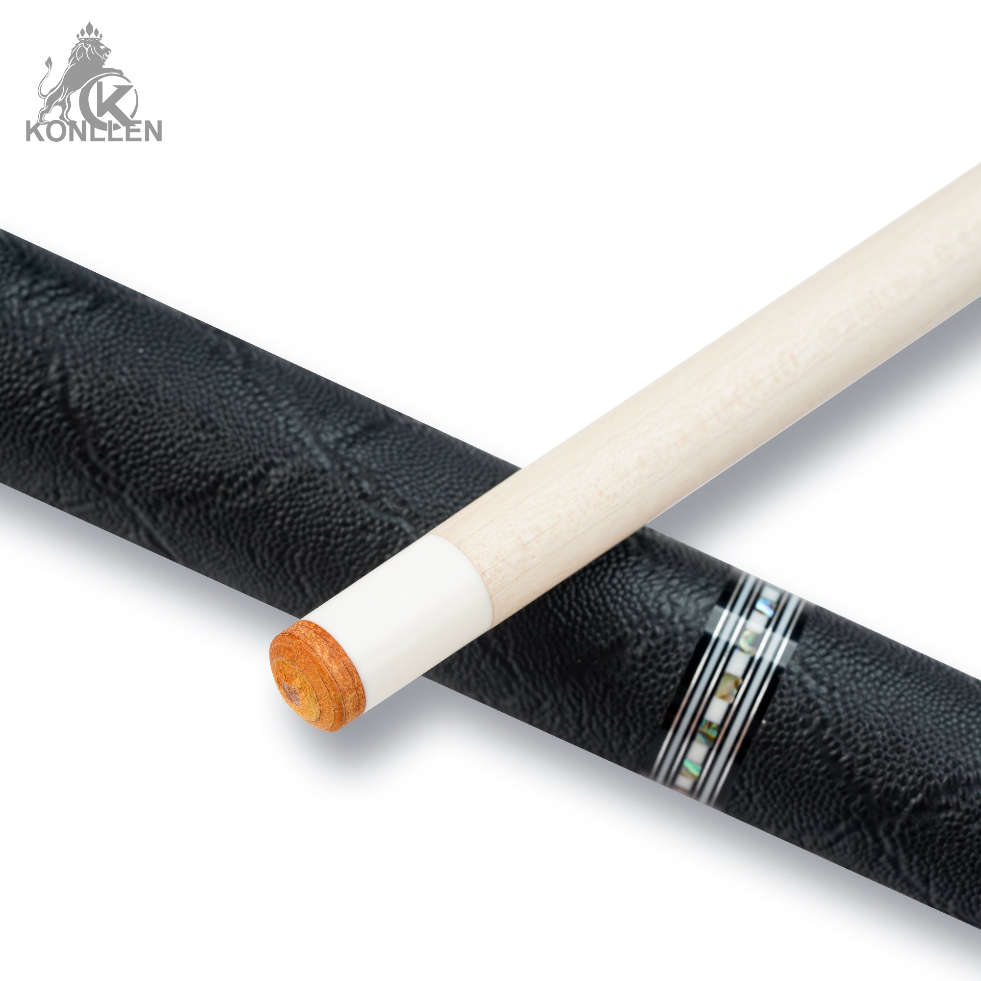 KONLLEN AXA-K1F Low Deflection Pool Cue Ebony Handmade Inlay - 12.5mm