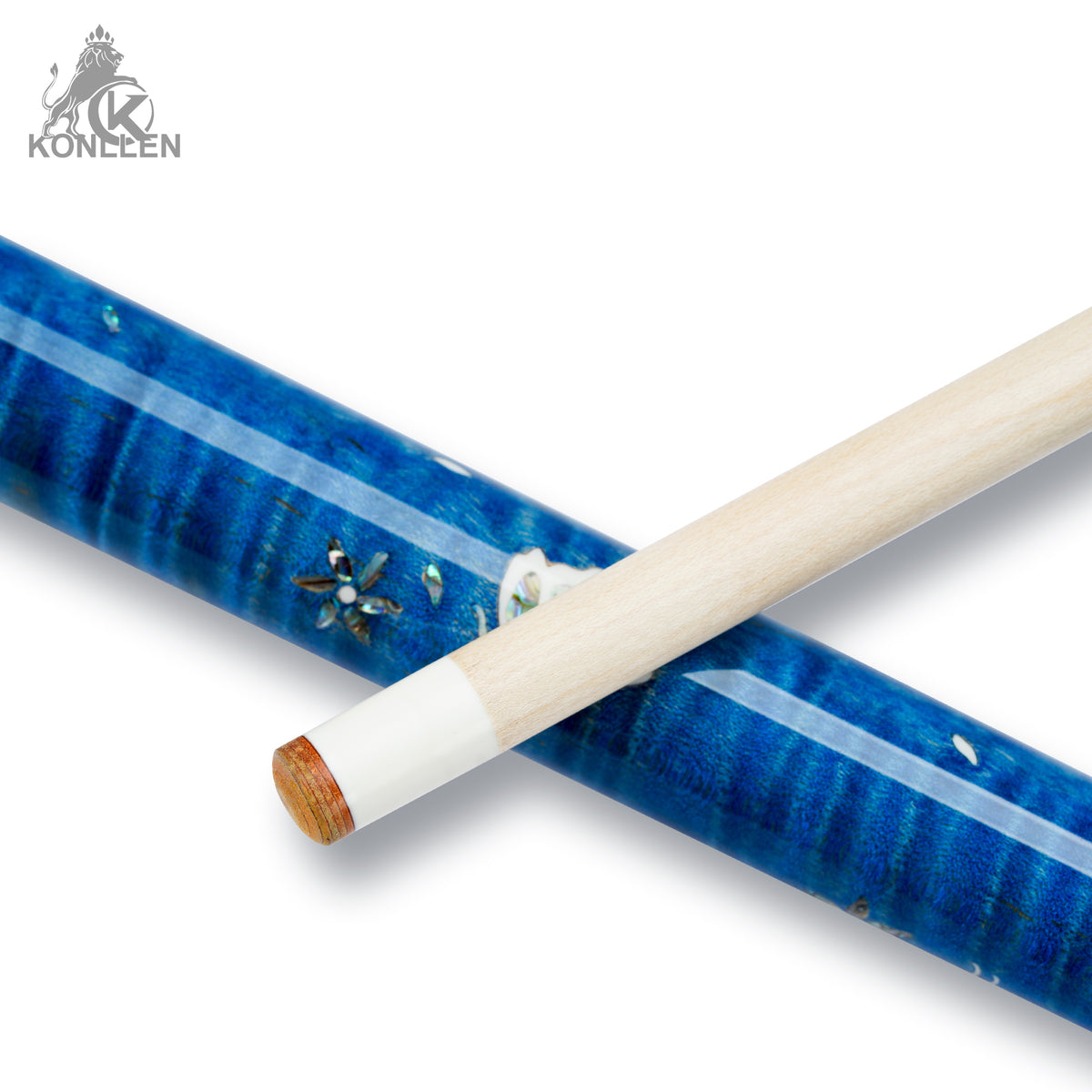 KONLLEN AK-KB-Blue Low Deflection Carbon-tube Maple Pool Cue - 12.5mm