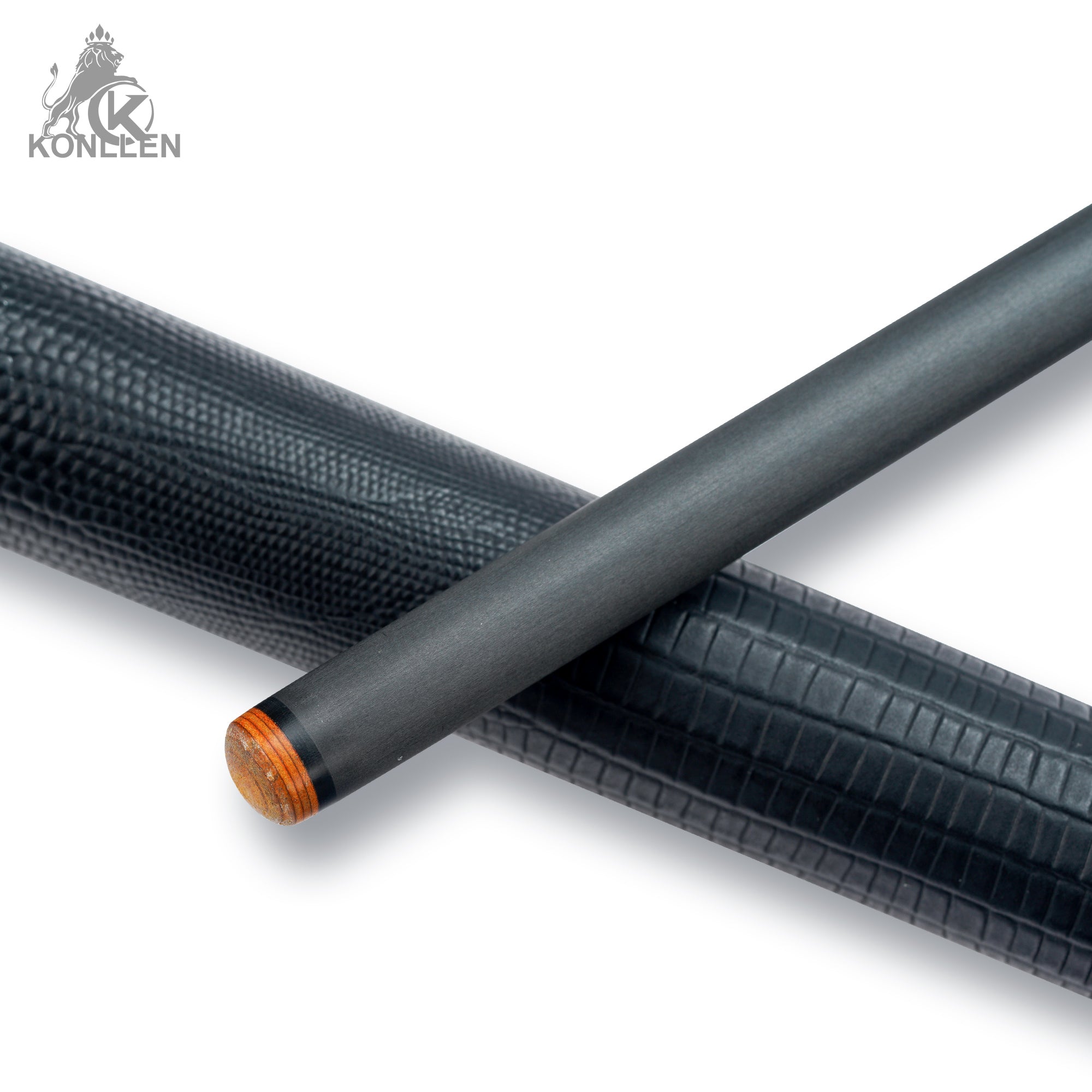 KONLLEN AK-AI-1F Low Deflection Carbon Fiber Pool Cue Ebony Handmade Inlay - 12.5mm