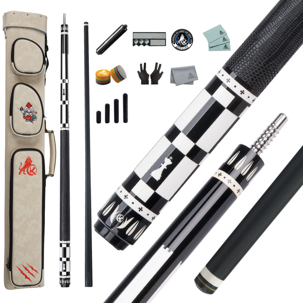 KONLLEN Regent Low Deflection Carbon Fiber Pool Cue with CFX ProTaper Shaft - 12.4mm