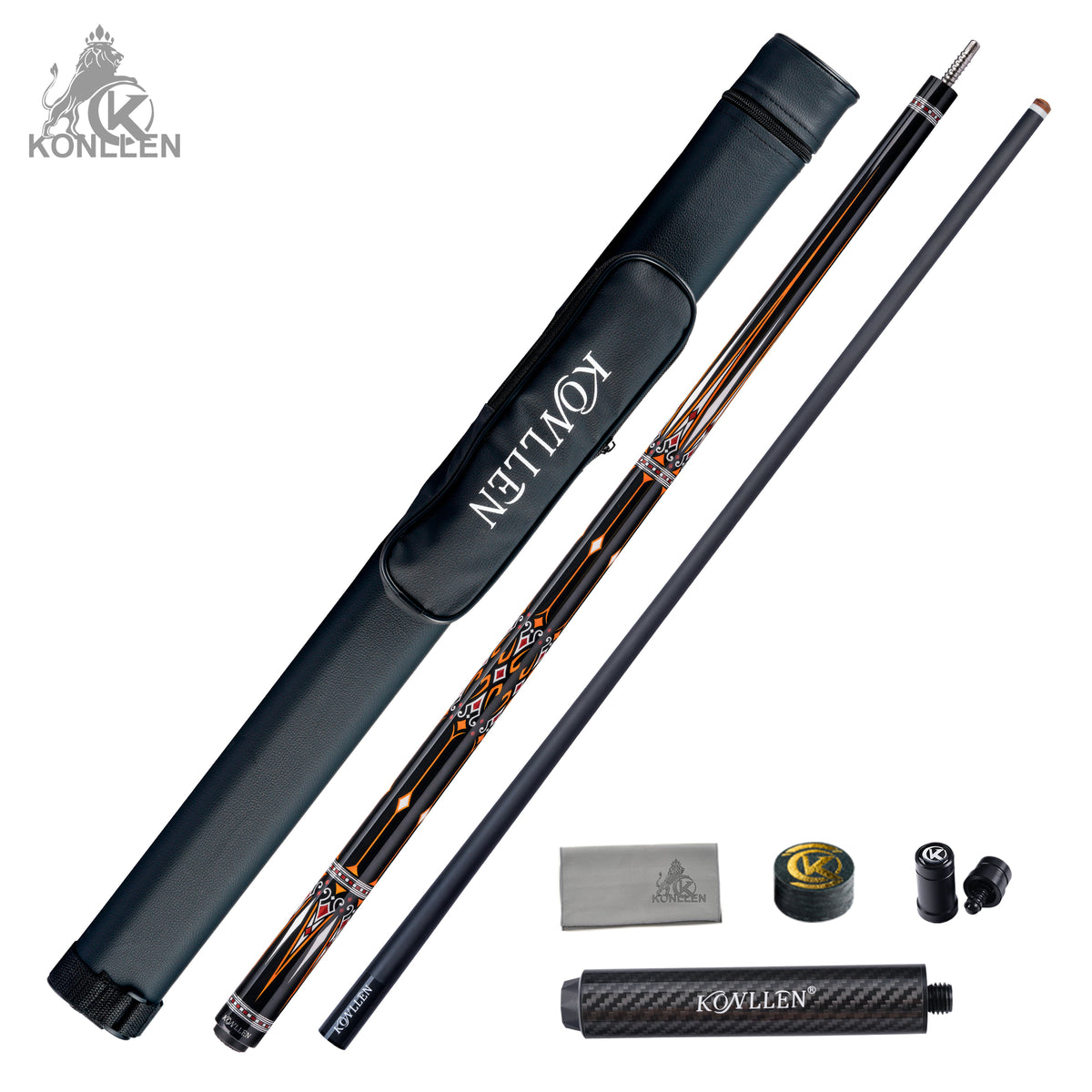 KONLLEN 2.0 Aureate Low Deflection Carbon Fiber Pool Cue with ProTaper Shaft