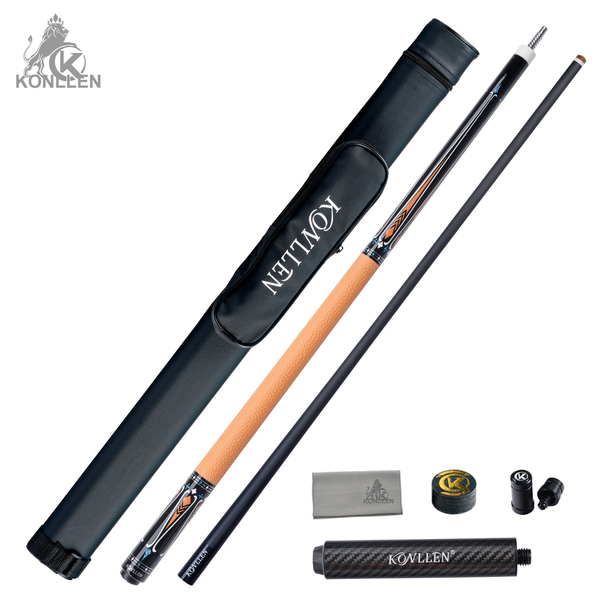 KONLLEN 2.0 Lumen Low Deflection Carbon Fiber Pool Cue with ProTaper Shaft