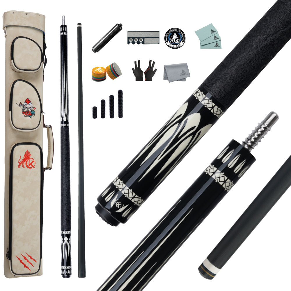 KONLLEN Voyage Low Deflection Carbon Fiber Pool Cue with CFX ProTaper Shaft - 12.4mm