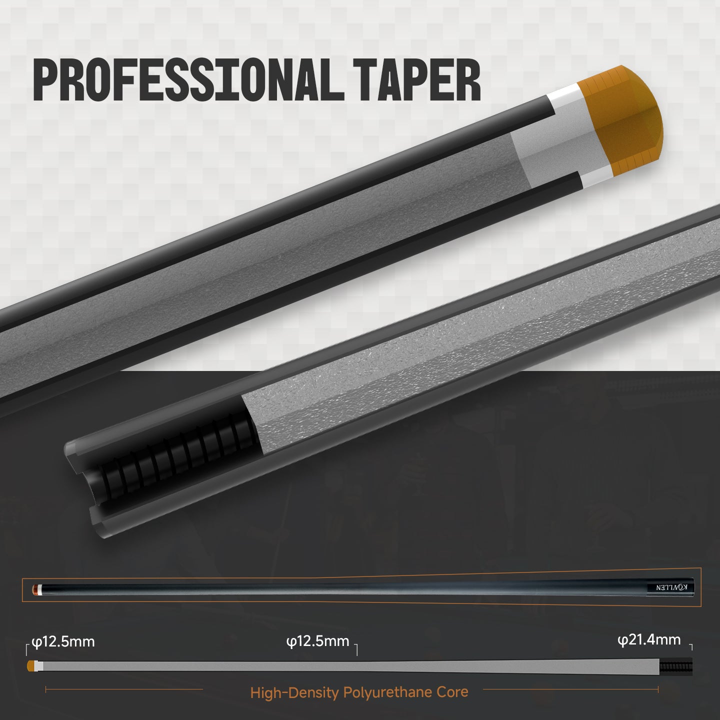 KONLLEN 2.0 Series Carbon Fiber Shaft Pro Taper for Radial Joint with 12.5mm Tip