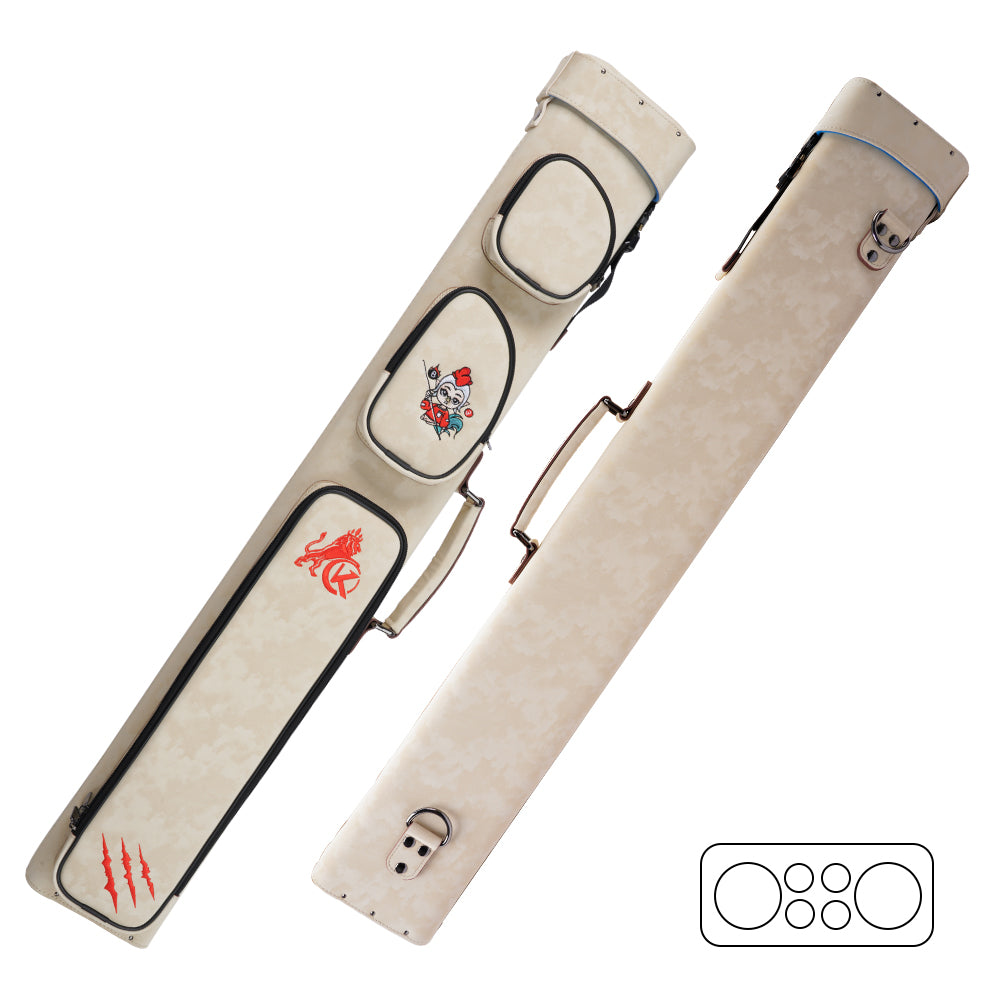 KONLLEN Nova Series 2x4 Pool Cue Case –  2 Butts & 4 Shafts - White