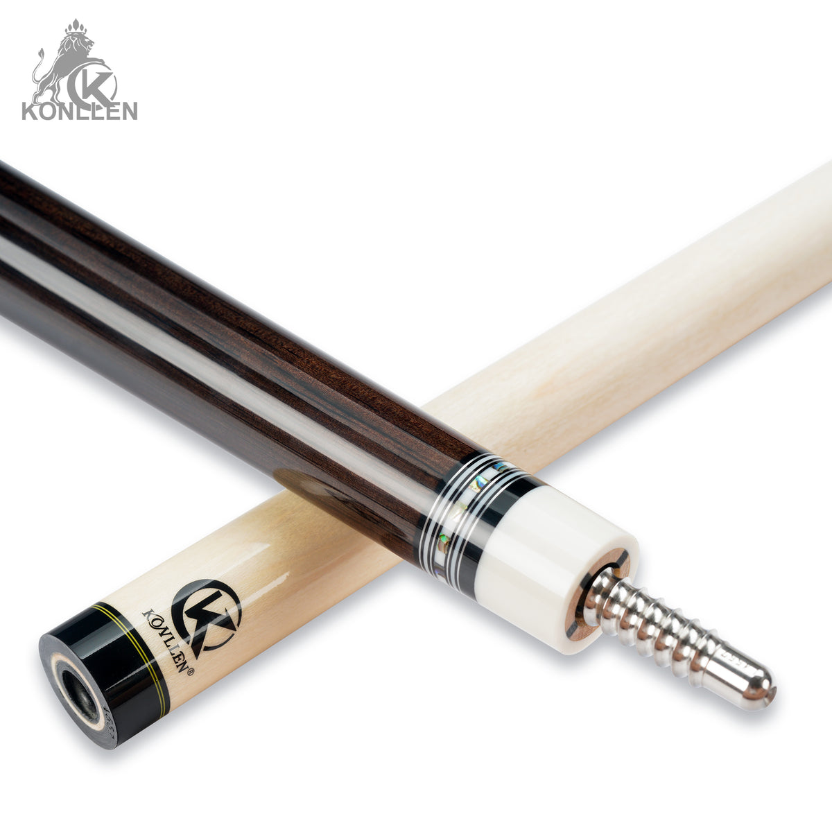 KONLLEN AXA-K2F Low Deflection Pool Cue Ebony Handmade Inlay - 12.5mm