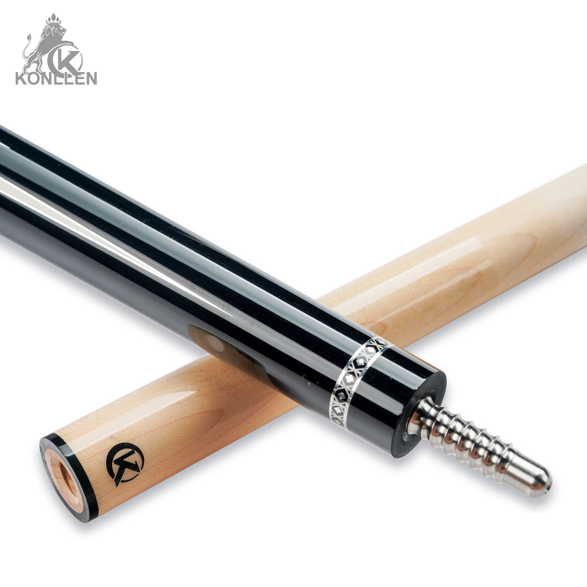 KONLLEN Inkstone Low Deflection Maple Pool Cue With 30cm Carbon Tube - 11.8mm / 12.5mm