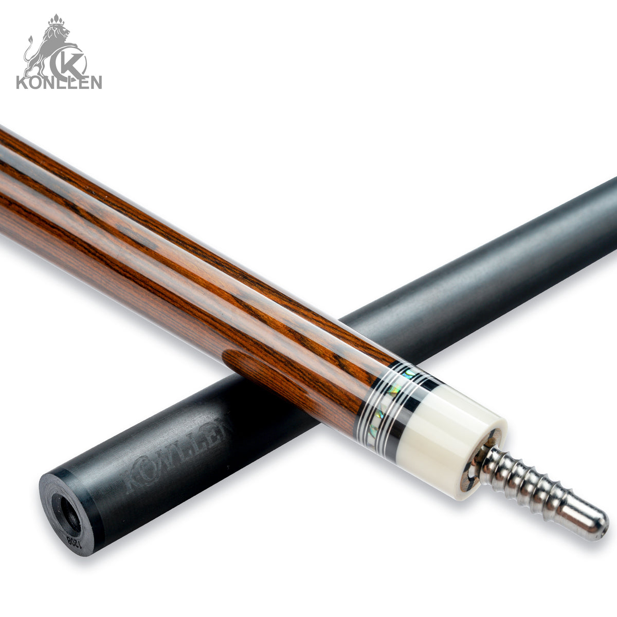 KONLLEN AXA-S2F Low Deflection Pool Cue Ghost Face Wood Handmade Inlay - 12.5mm