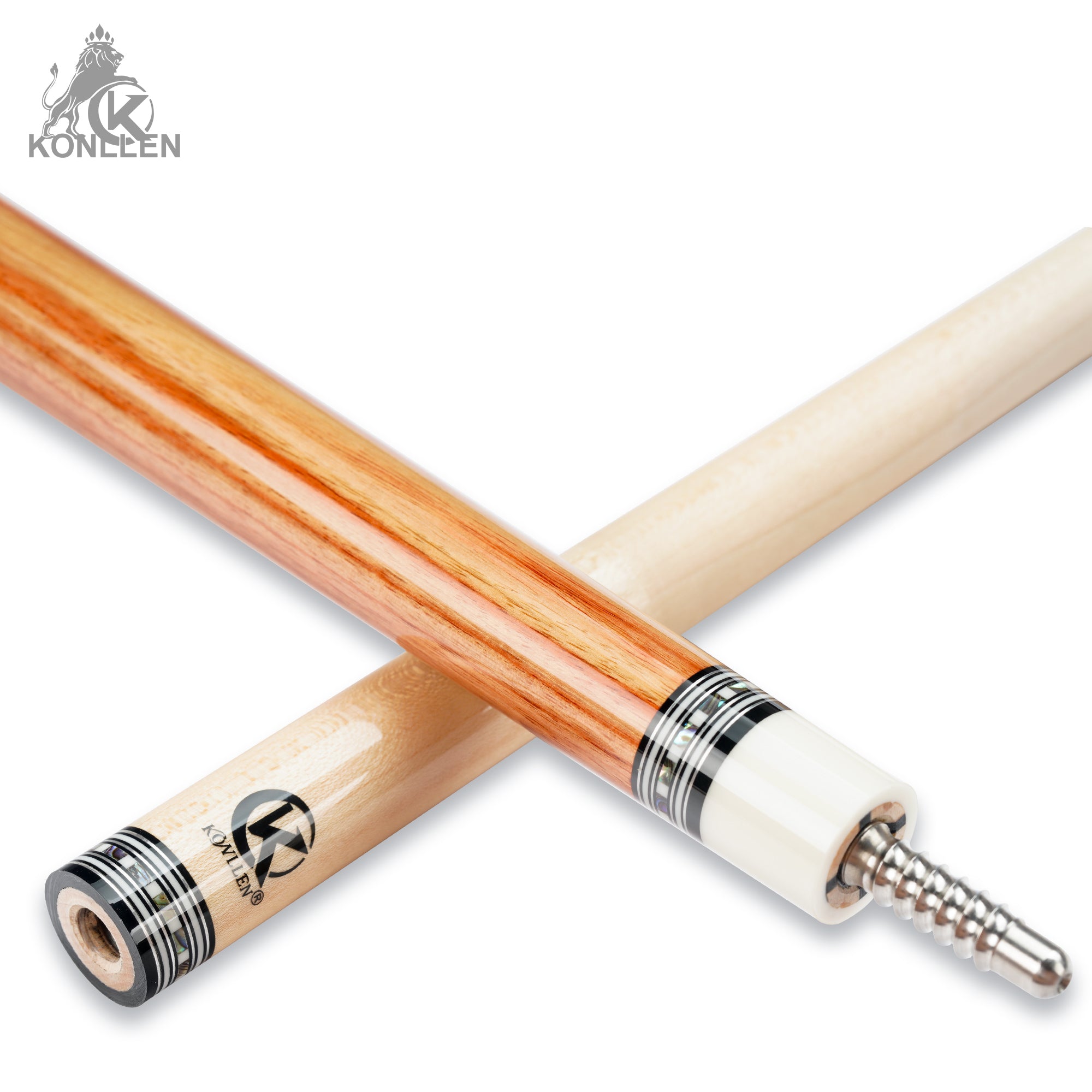 KONLLEN AKA-3-M Low Deflection Pool Cue Tulipwood Handmade Inlay - 12.5mm
