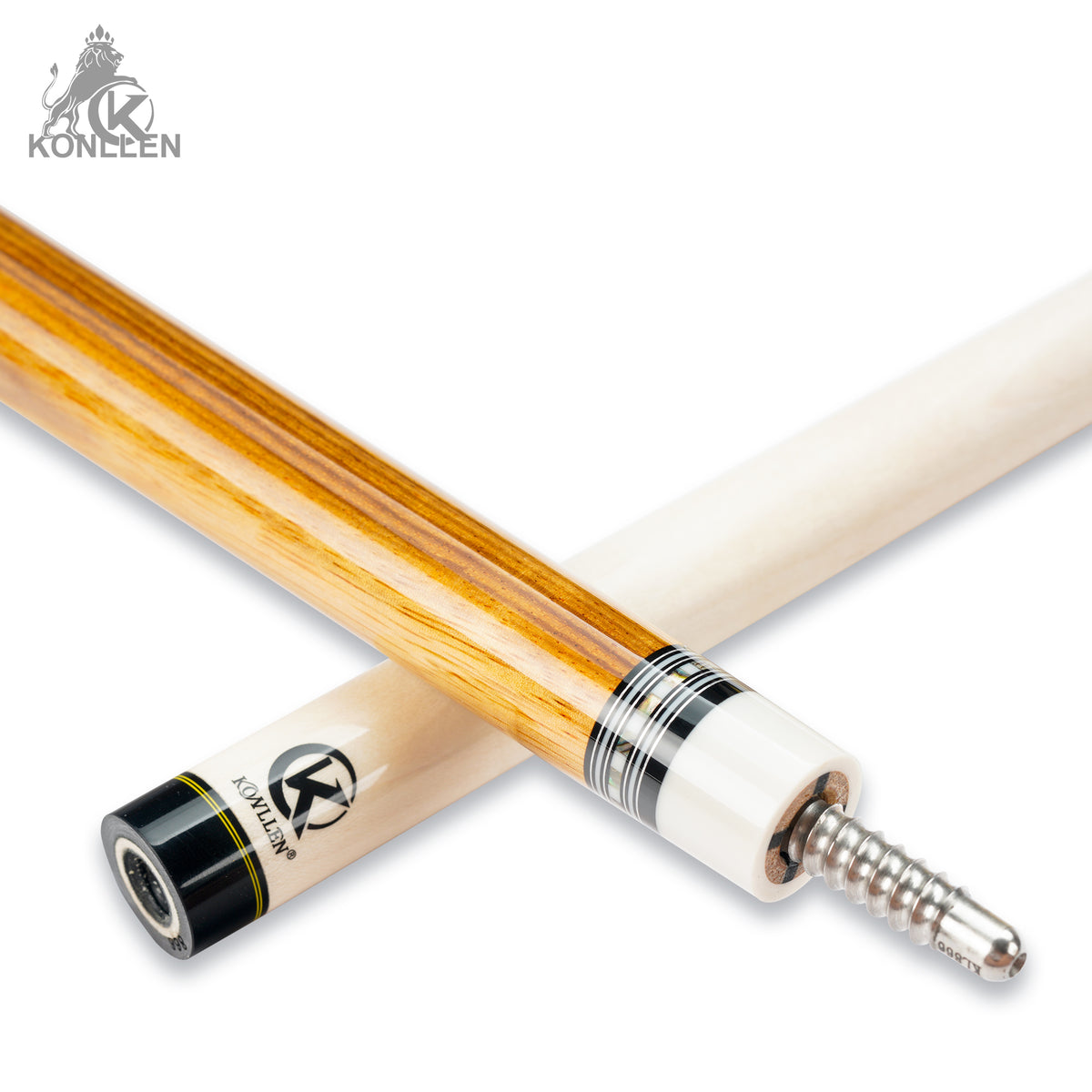 KONLLEN AXA-Z1F Low Deflection Pool Cue Zebrawood Handmade Inlay - 12.5mm
