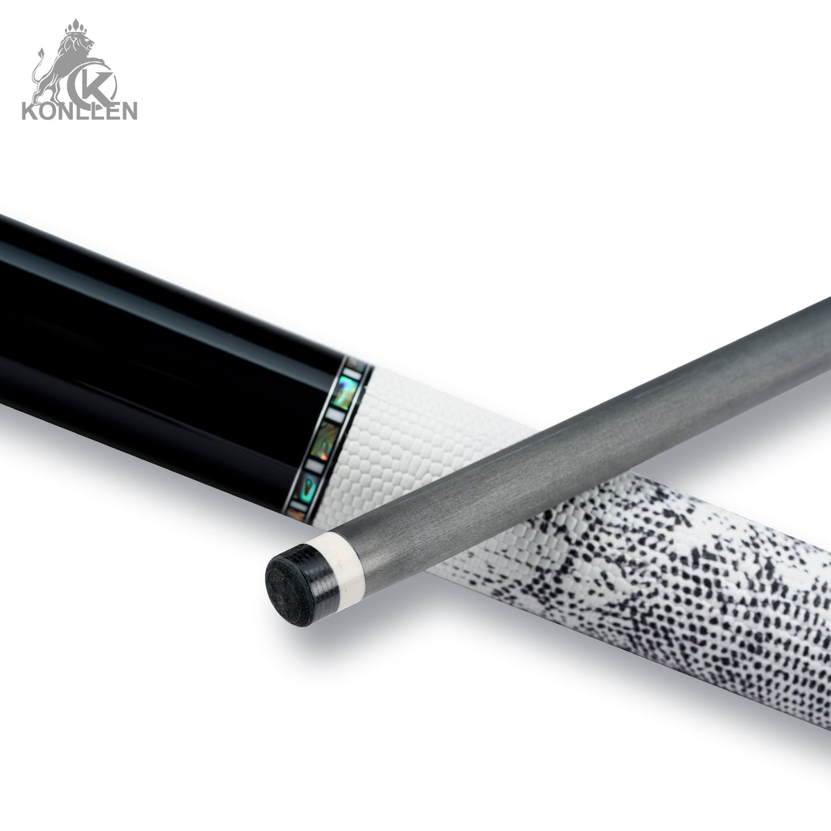 KONLLEN 2.0 Nocturne-01 Low Deflection Carbon Fiber Pool Cue  Ebony Handmade Inlay - 11.8mm / 12.5mm
