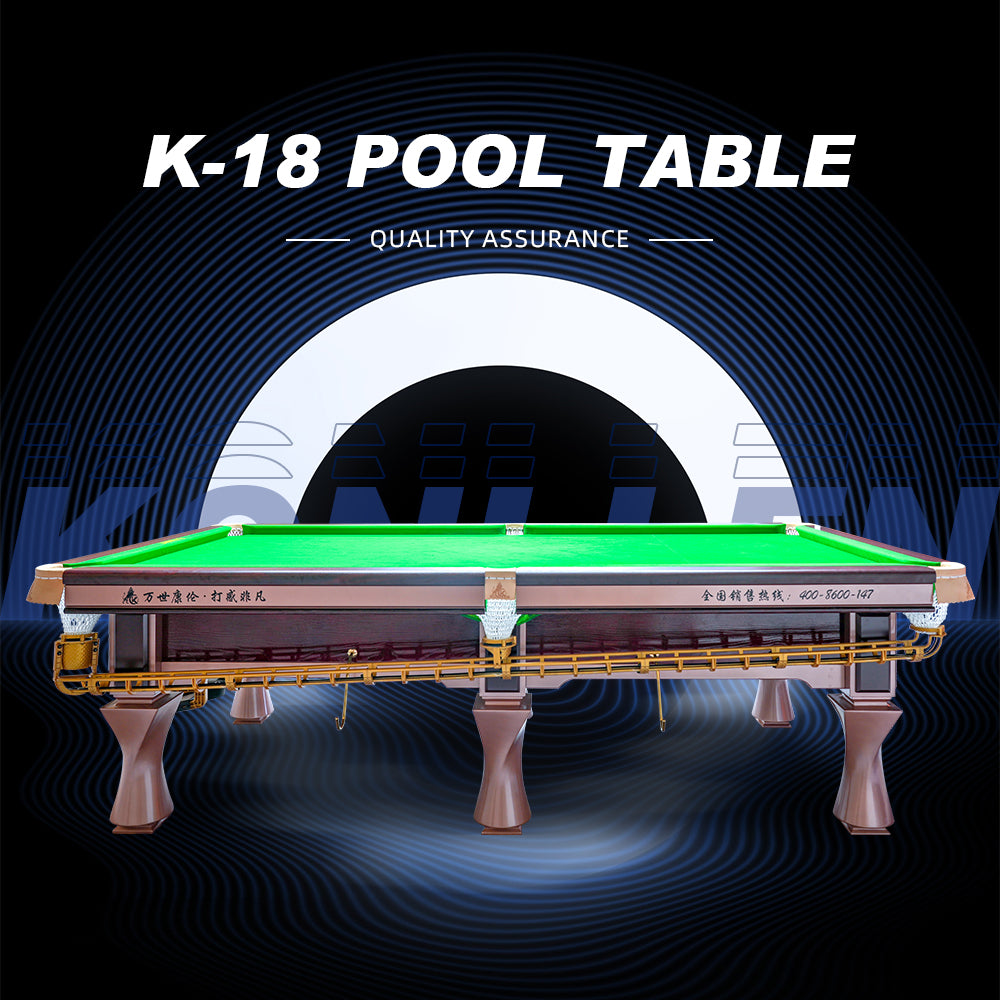 KONLLEN K-18 Chinese 8-Ball Pool Table, Professional Slate Bed Billiard Table for Competition & Club Use