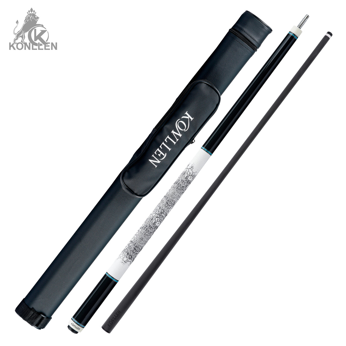 KONLLEN 2.0 Lanting-02 Low Deflection Carbon Fiber Pool Cue  Ebony Handmade Inlay - 11.8mm / 12.5mm
