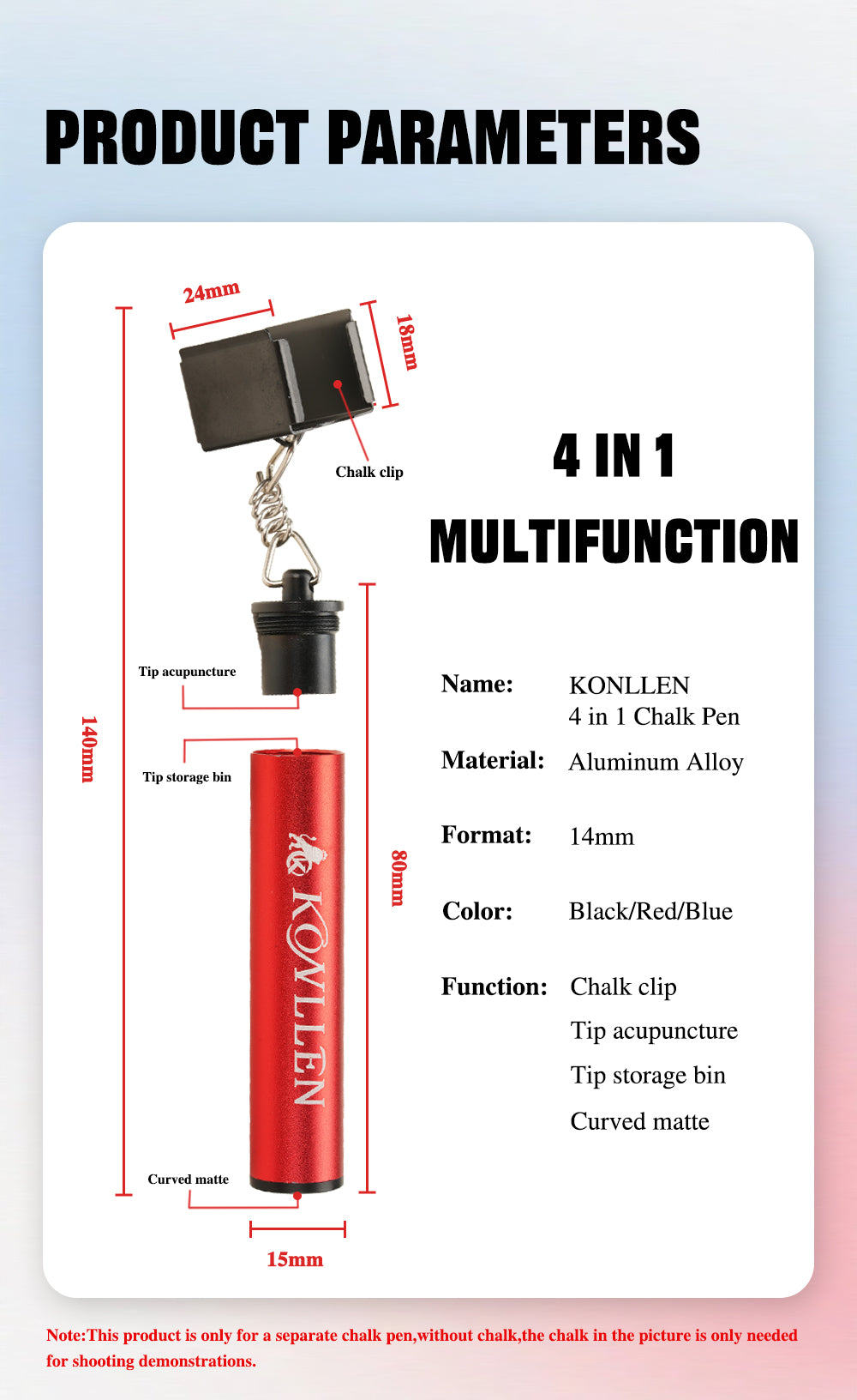KONLLEN Multifunctional 4-in-1 Chalk Holder