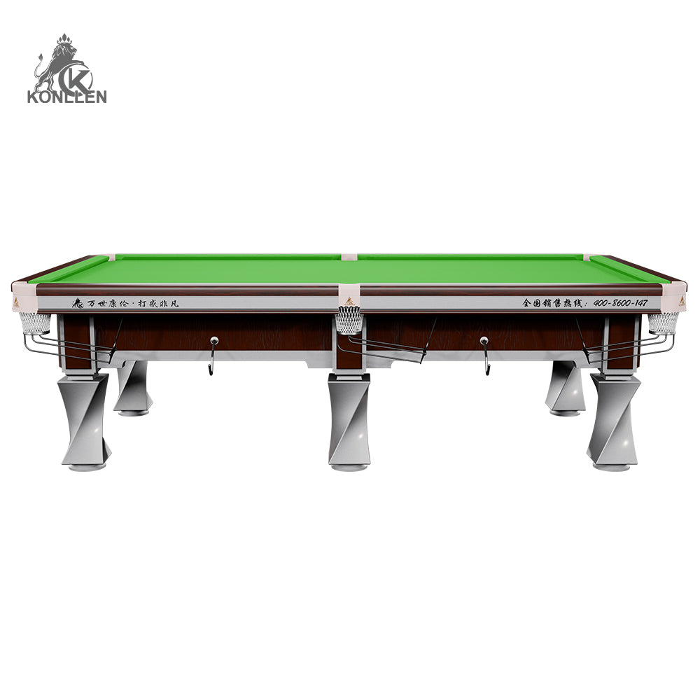 KONLLEN K-16 Chinese 8-Ball Pool Table, Professional Slate Bed Billiard Table for Competition & Club Use