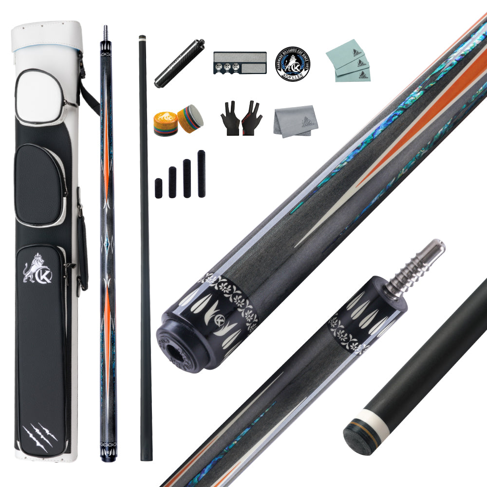 KONLLEN Lucent Low Deflection Carbon Fiber Pool Cue with CFX ProTaper Shaft - 12.4mm