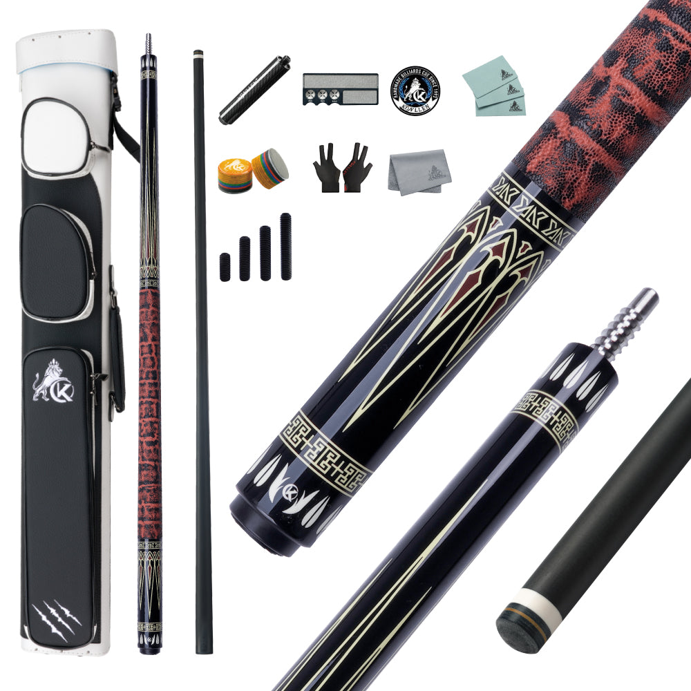 KONLLEN Axiom Low Deflection Carbon Fiber Pool Cue with CFX ProTaper Shaft - 12.4mm
