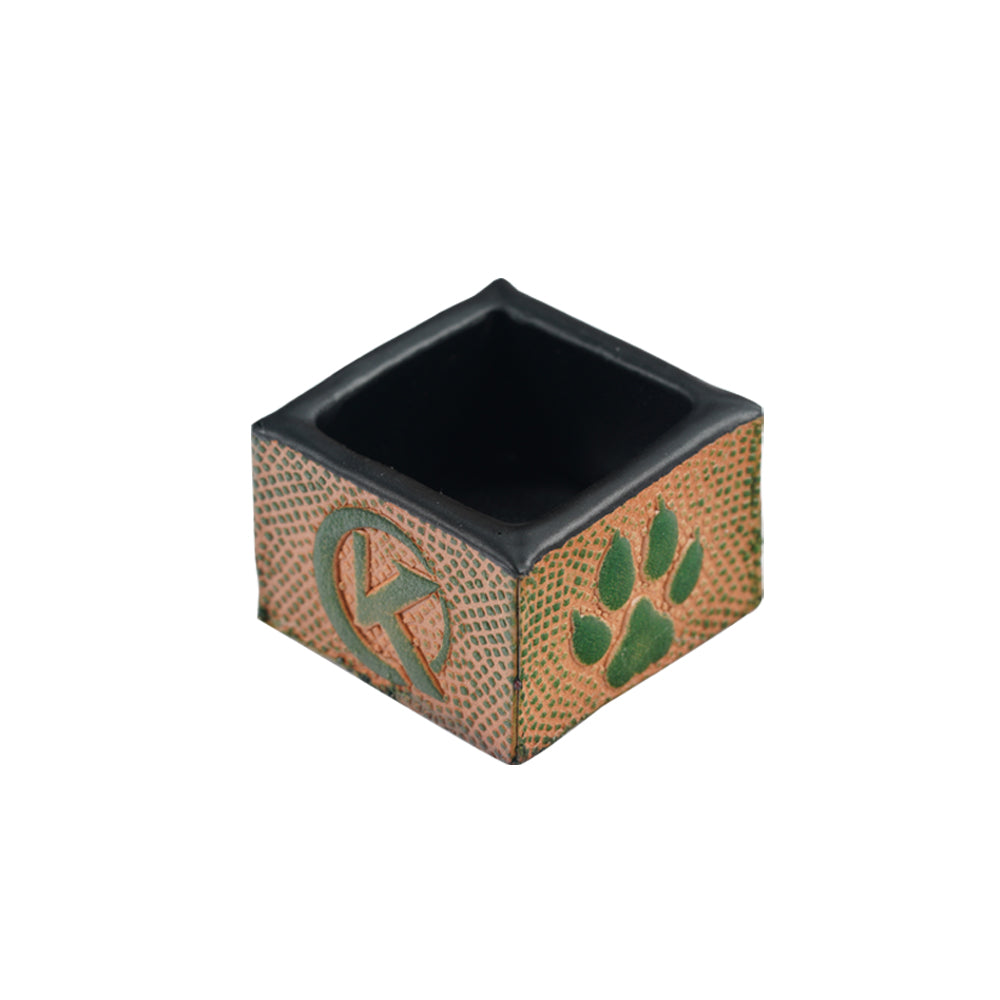 KONLLEN Single Square / Round Vegetable Tanned Leather Chalk Box