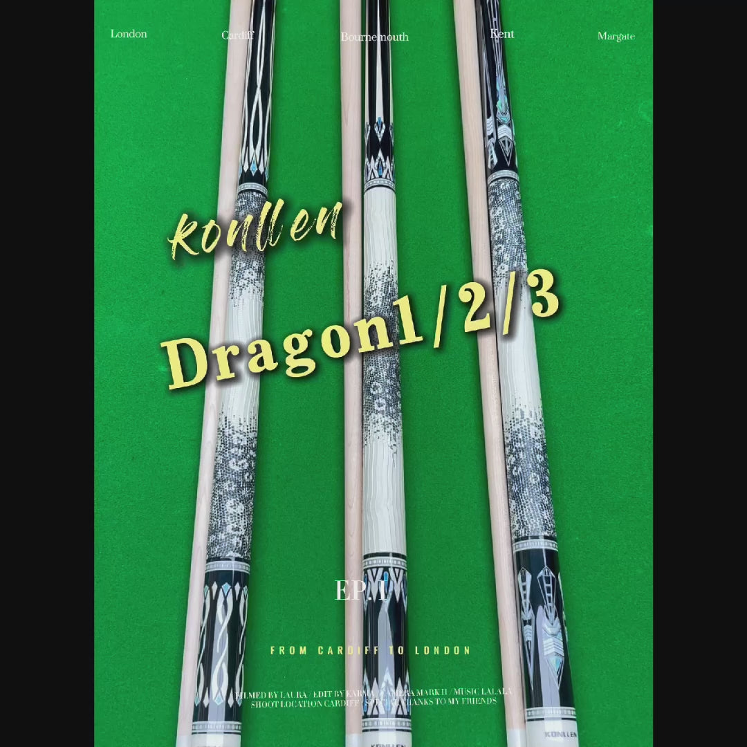 KONLLEN ハイモデル ラジアル ビリヤード KONLLEN Dragon-01 Maple Pool Cue - 10.5mm / 11.5mm / 12.2mm