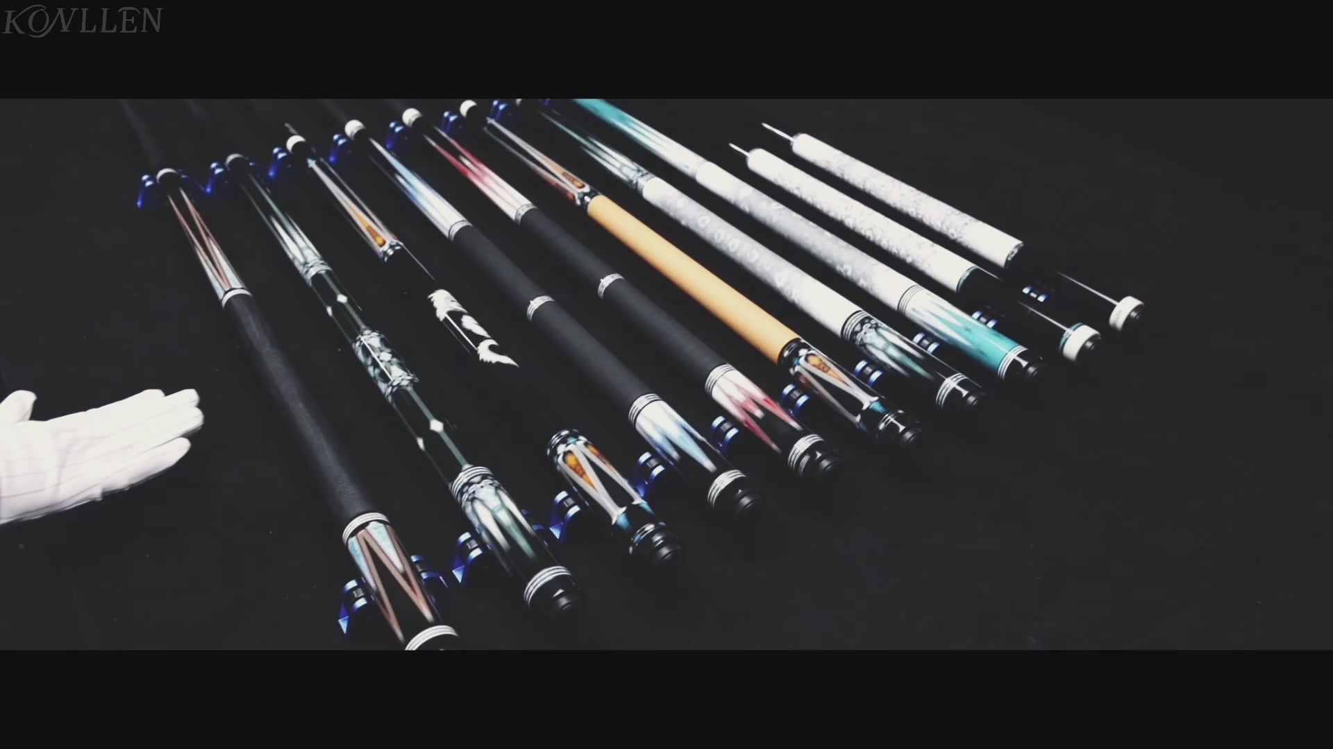 KONLLEN AK-KB-Blue Low Deflection Carbon-tube Maple Pool Cue - 12.5mm