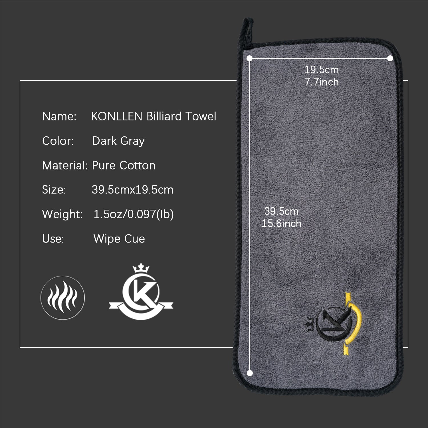 Konllen Billiards Cue Clean Towel