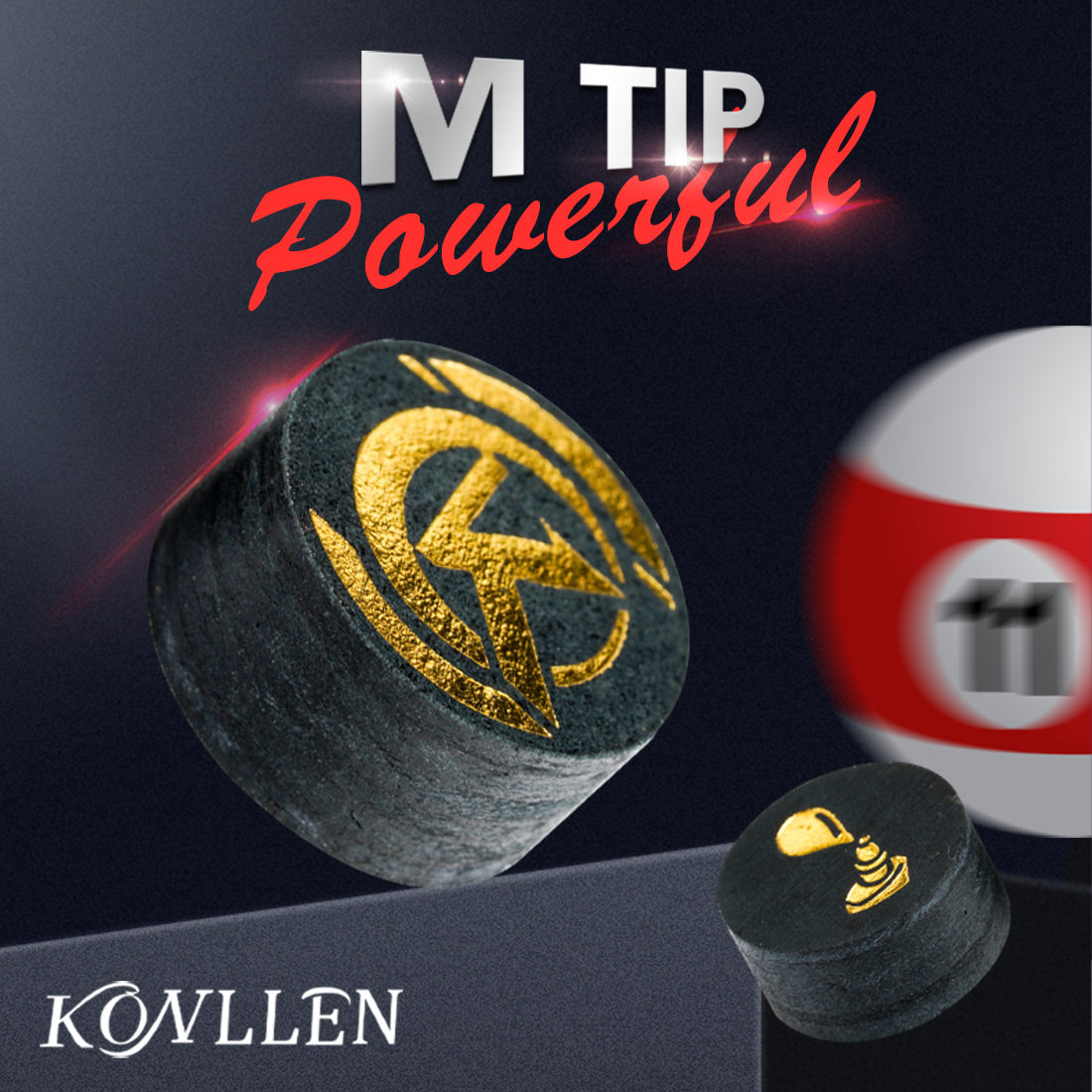 KONLLEN Pool Billiard Cue Medium Tips 14mm 6 Layers 5pcs