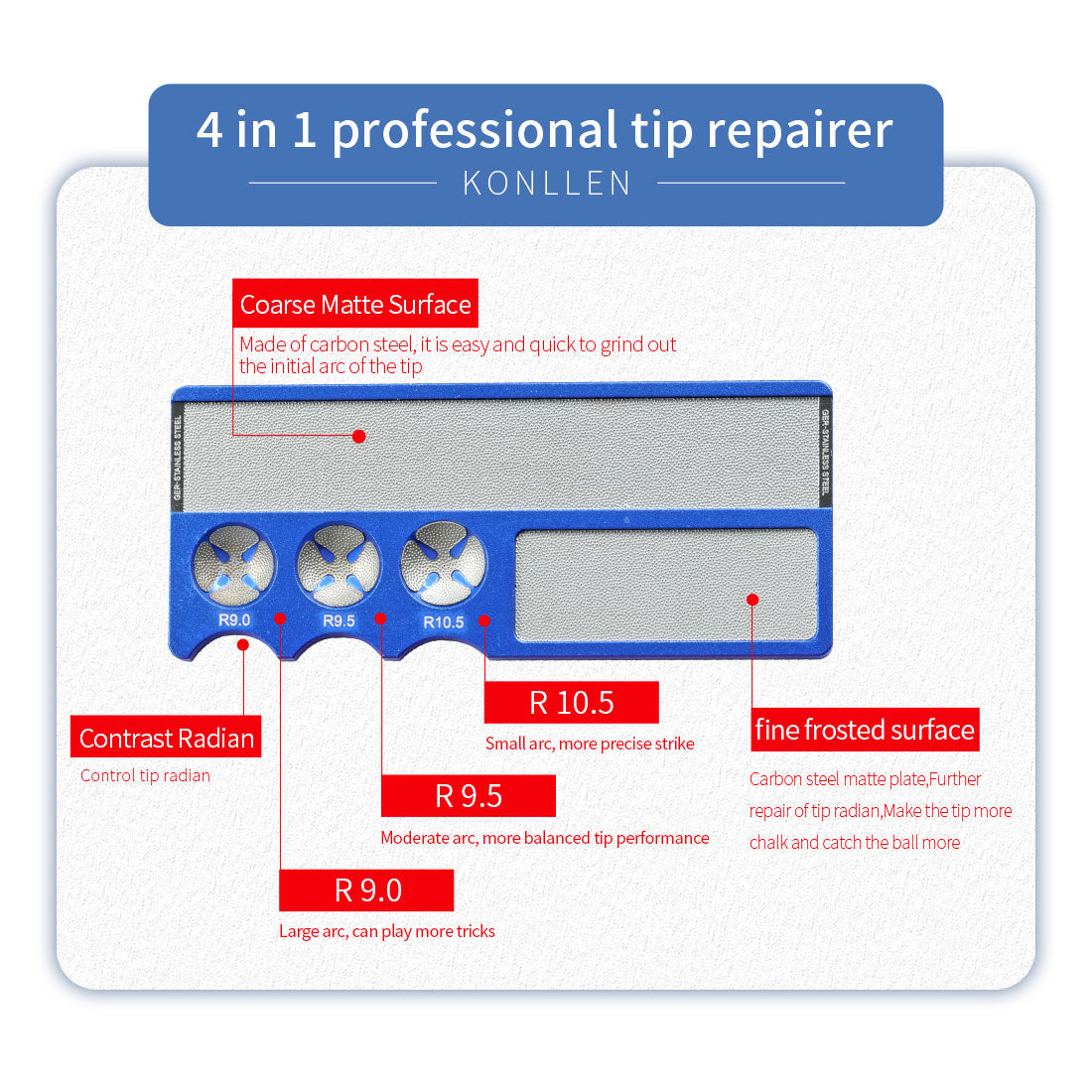 KONLLEN 4in1 Cue Tip Repair Tool