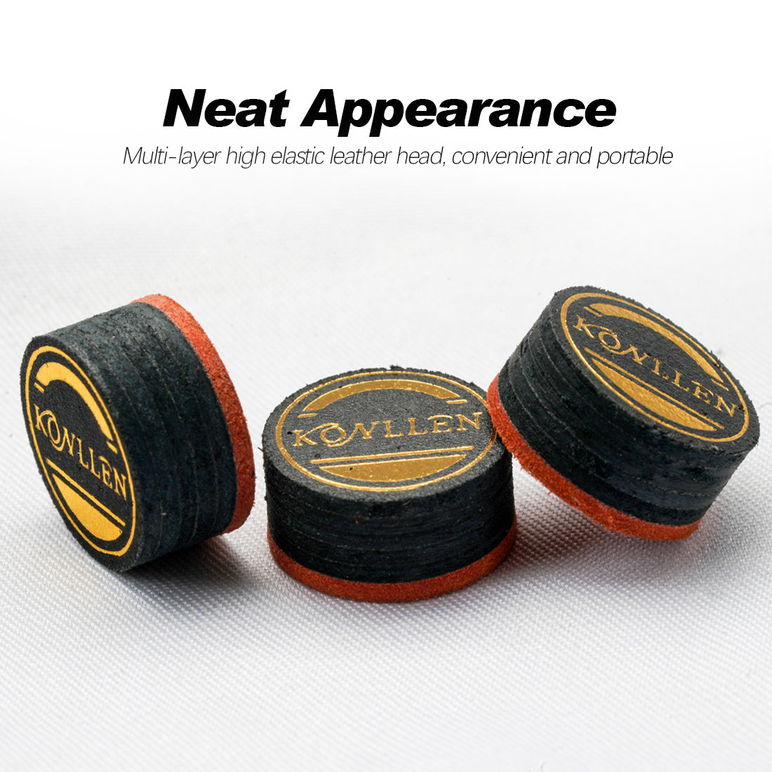 KONLLEN Pool Billiard Cue Medium Hard Tips 14mm 6 Layers 5pcs