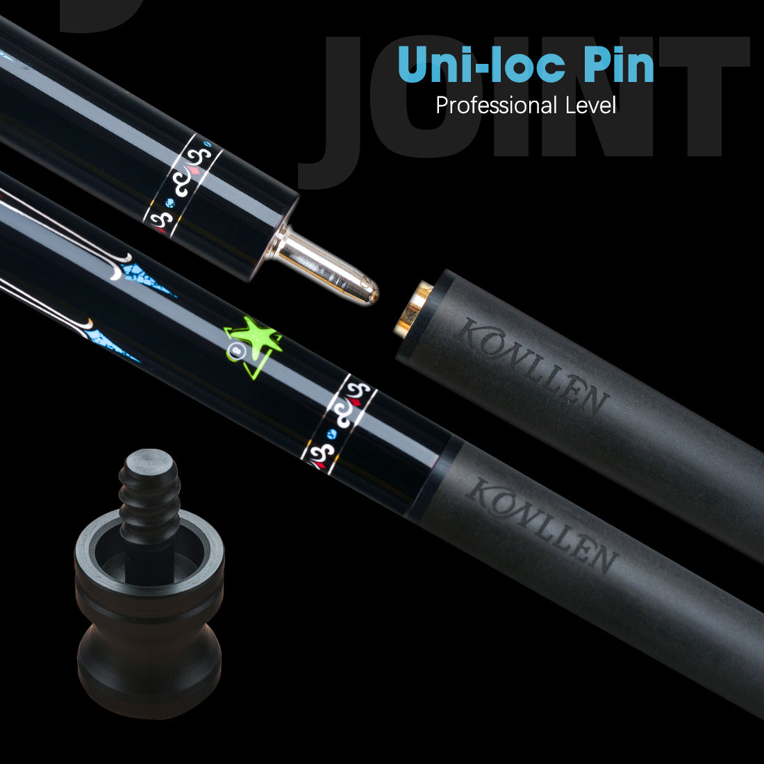 KONLLEN Carbon Fiber Shaft for Uniloc Joint with 11.75mm 12.75mm Green Tip